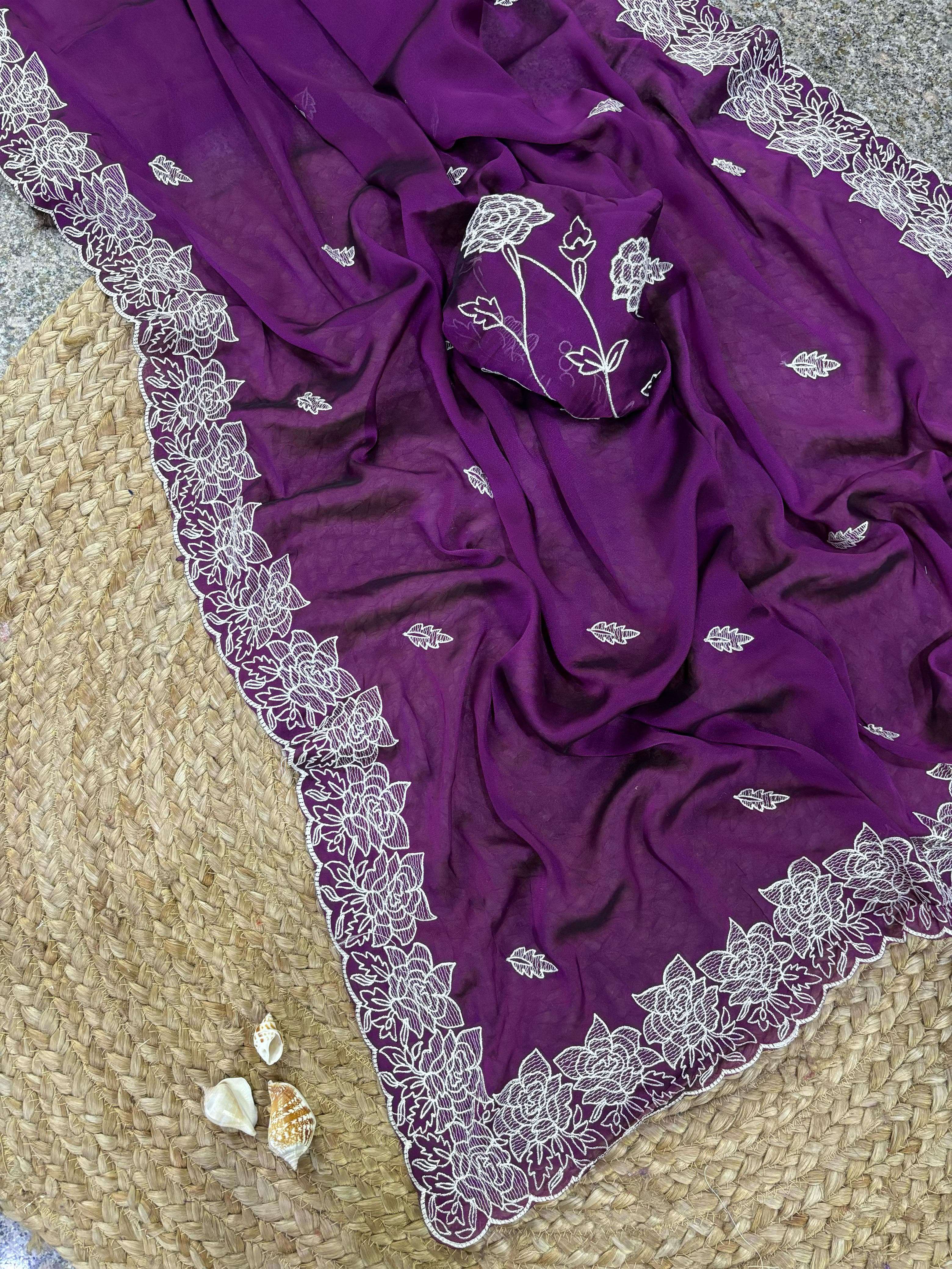 Rangoli silk with embroidery work border fancy saree 
