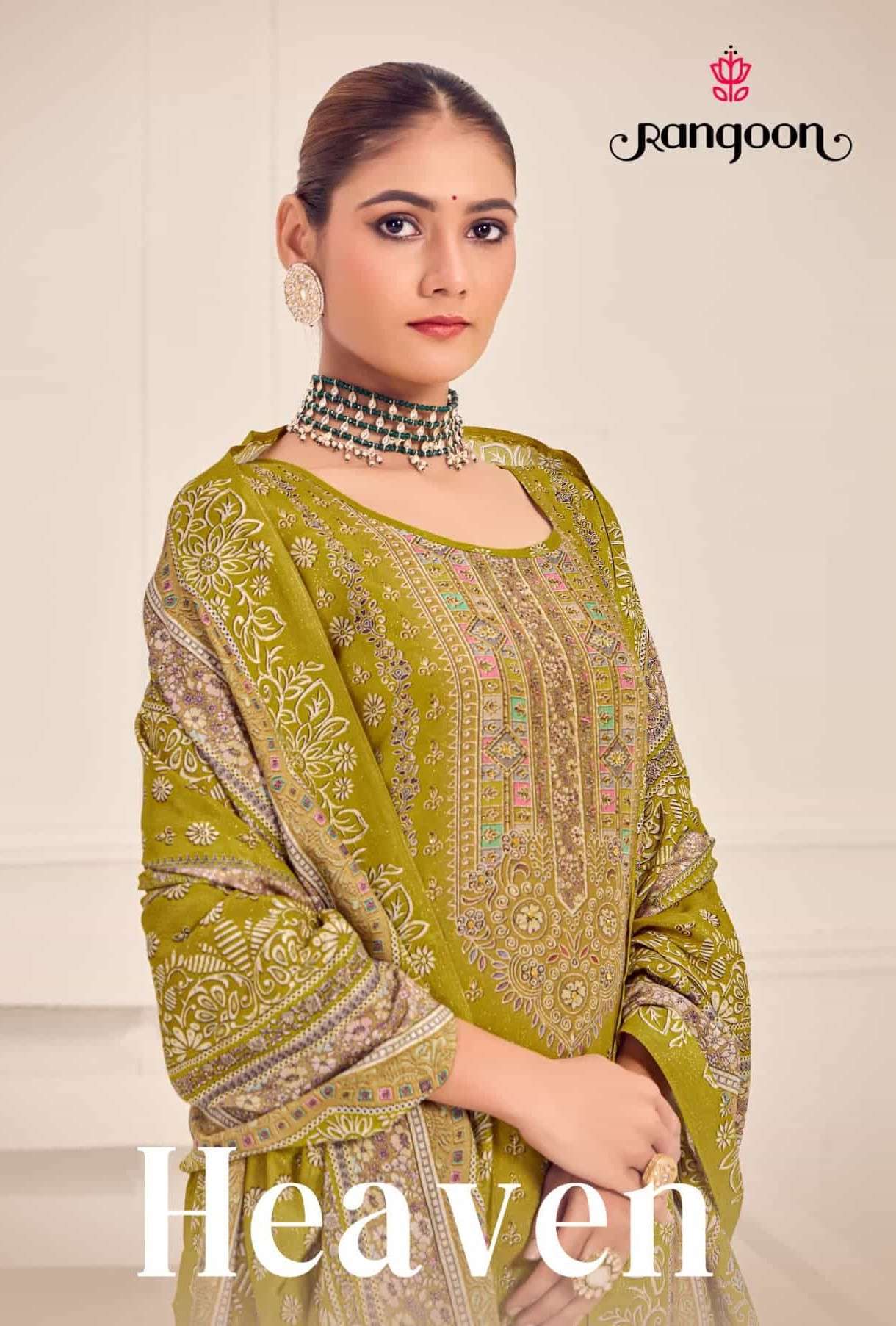 RANGOON HEAVEN READYMADE HEAVY WORK LADIES SUIT FUNCTION WEAR 