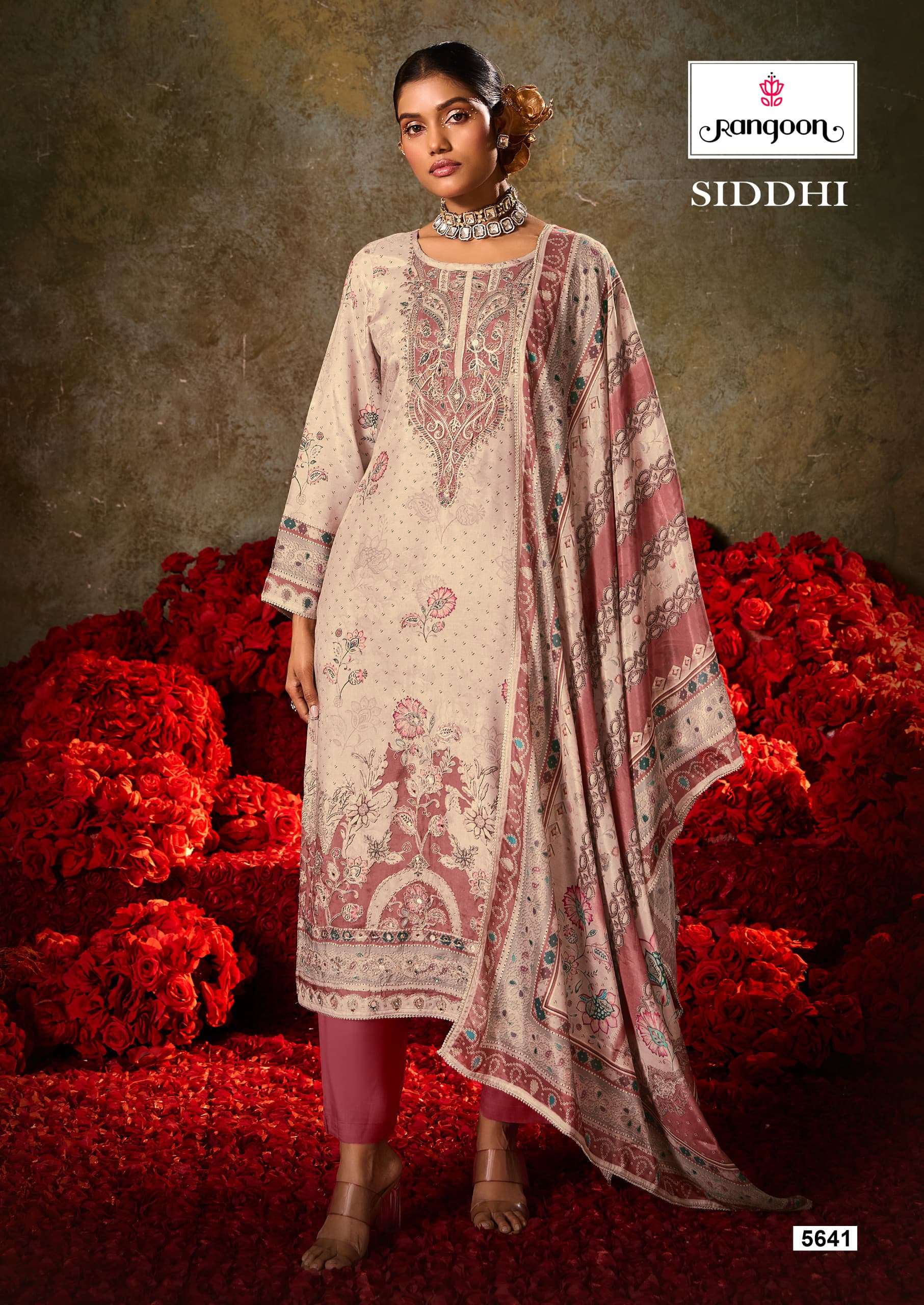 RANGOON SIDDHI BOUTIQUE QUALITY MUSLIN PRINT SALWAR SUIT RESELLER