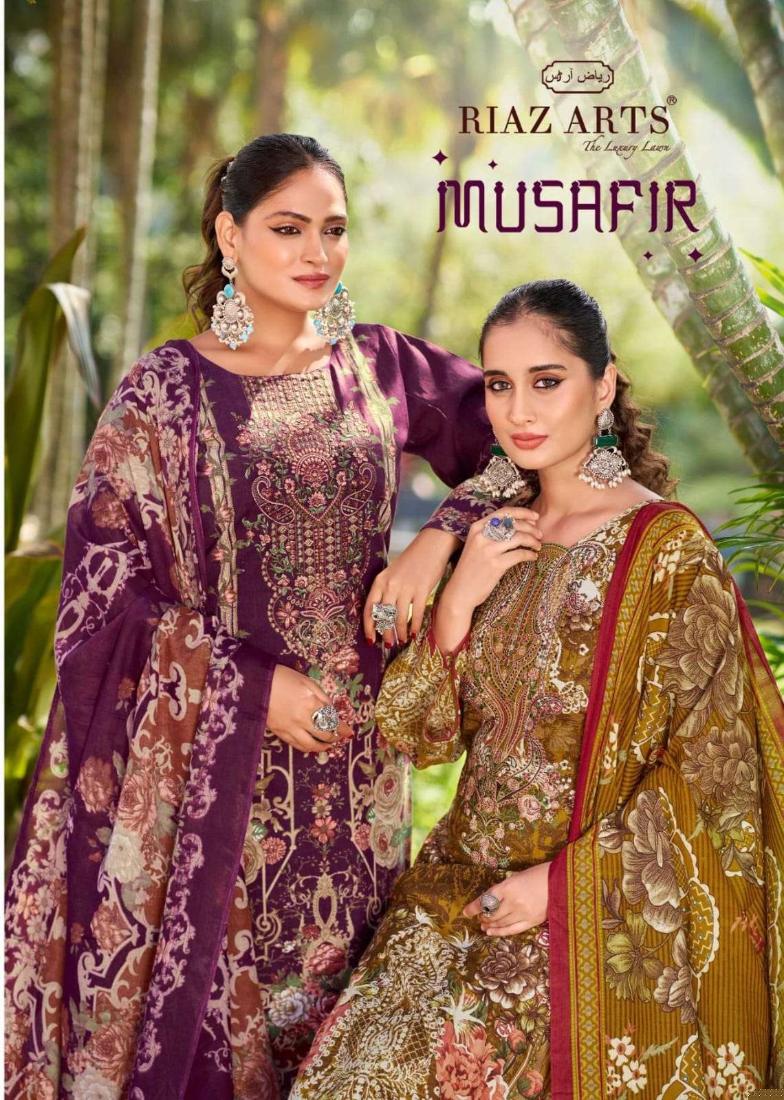 RIAZ ARTS RIAZ MUSAFIR 24 INDIAN TOP PAKISTANI KARACHI PRINT UNSTITCH SUIT