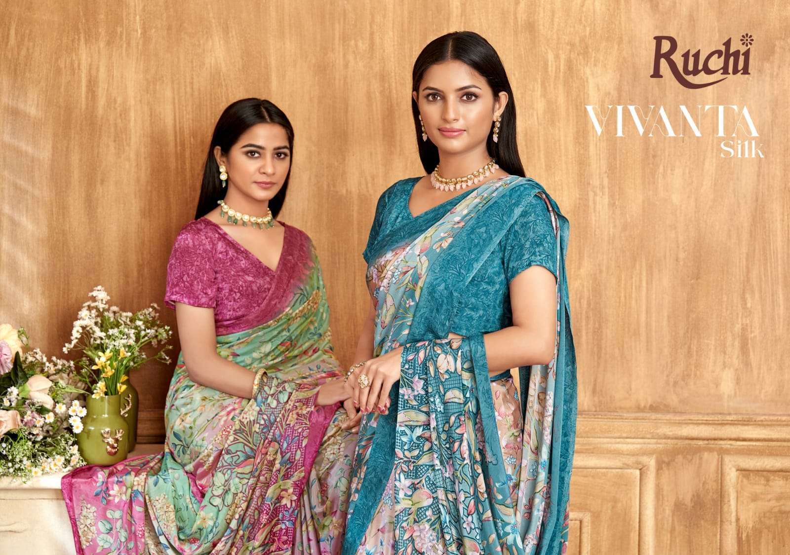 Ruchi Vivanta Crepe silk printed saree 