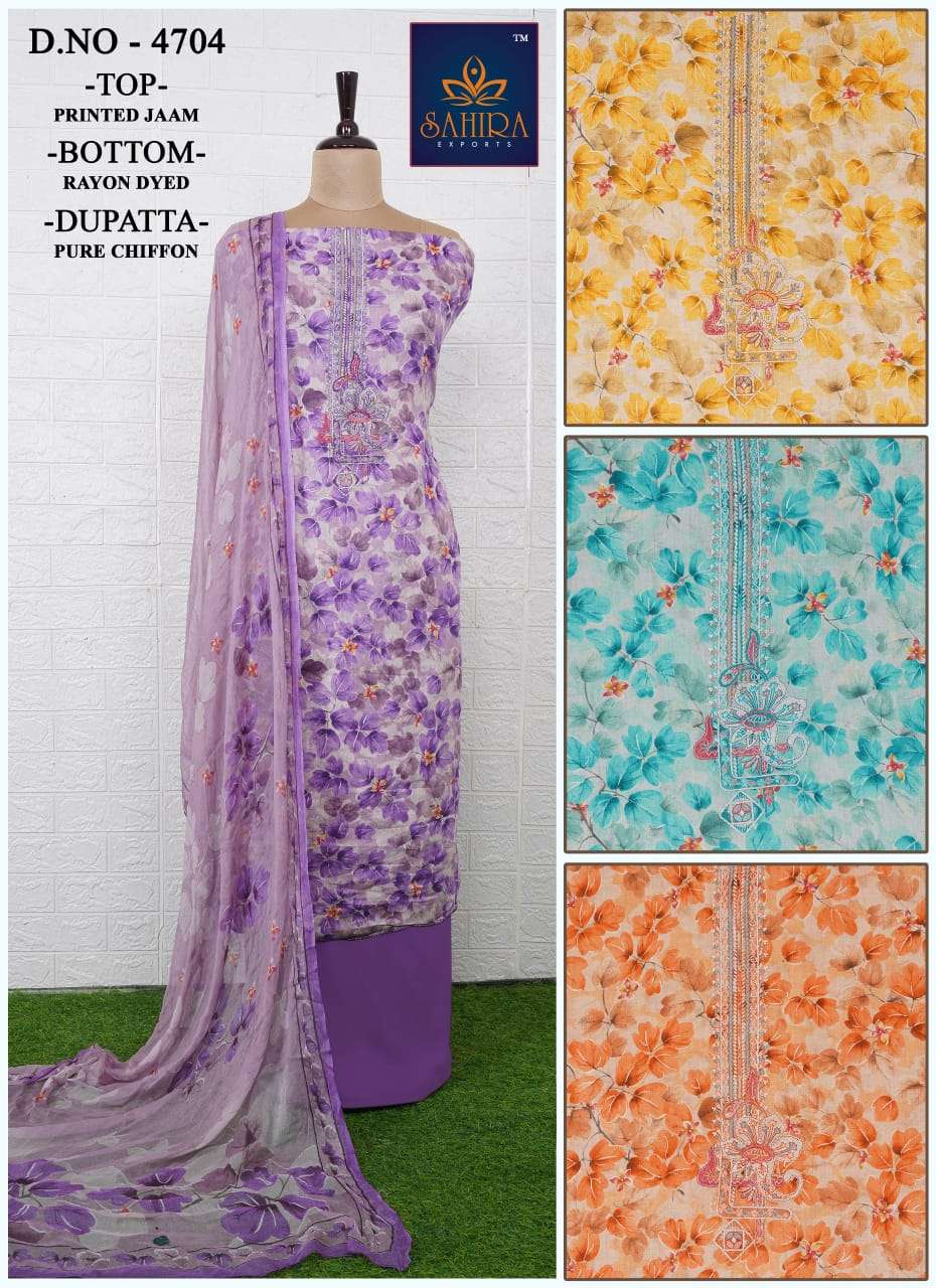 SAHIRA 4738 MATERIAL RAYON FABRIC PRINT SUIT WOMEN COLLECTION 