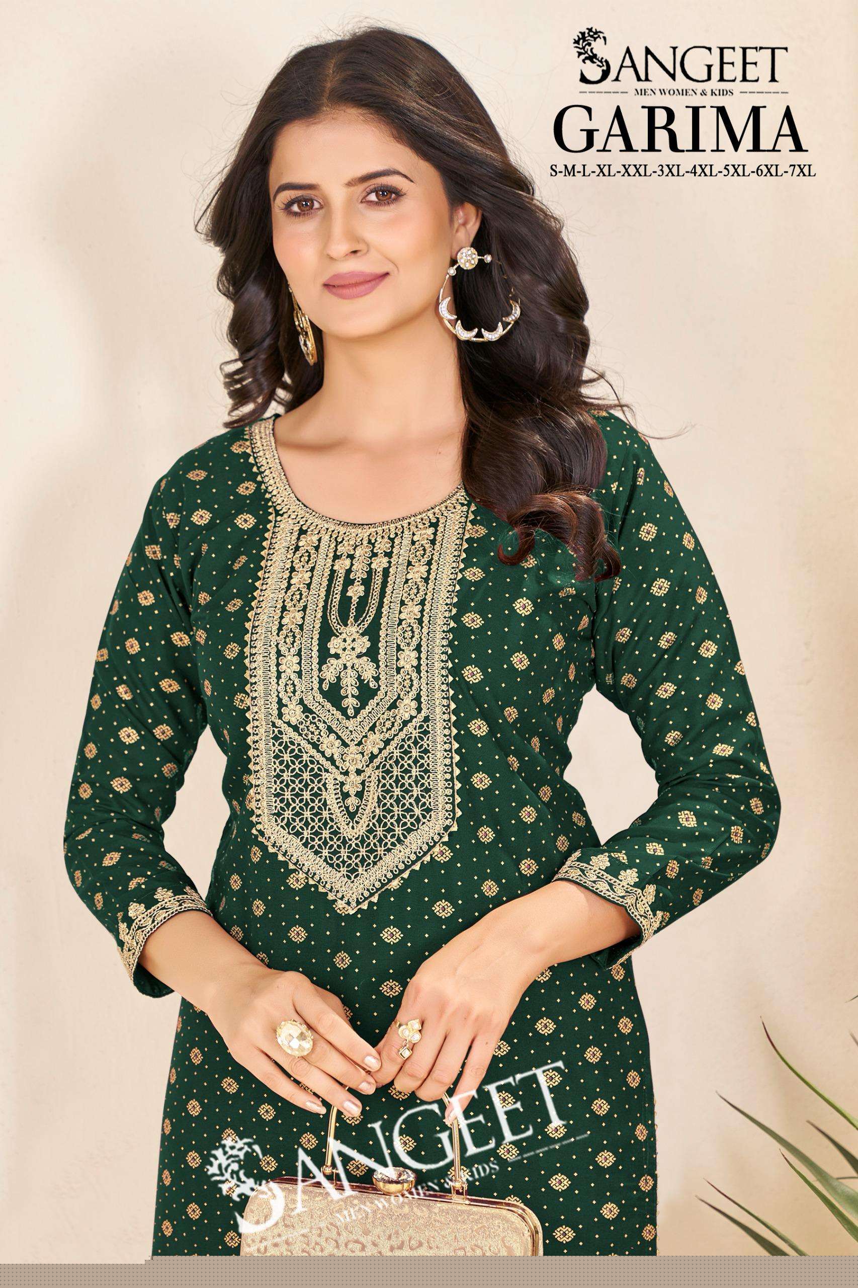 SANGEET GARIMA BRANDED RAYON FOIL KURTI COLLECTION WHOLESALE SURAT