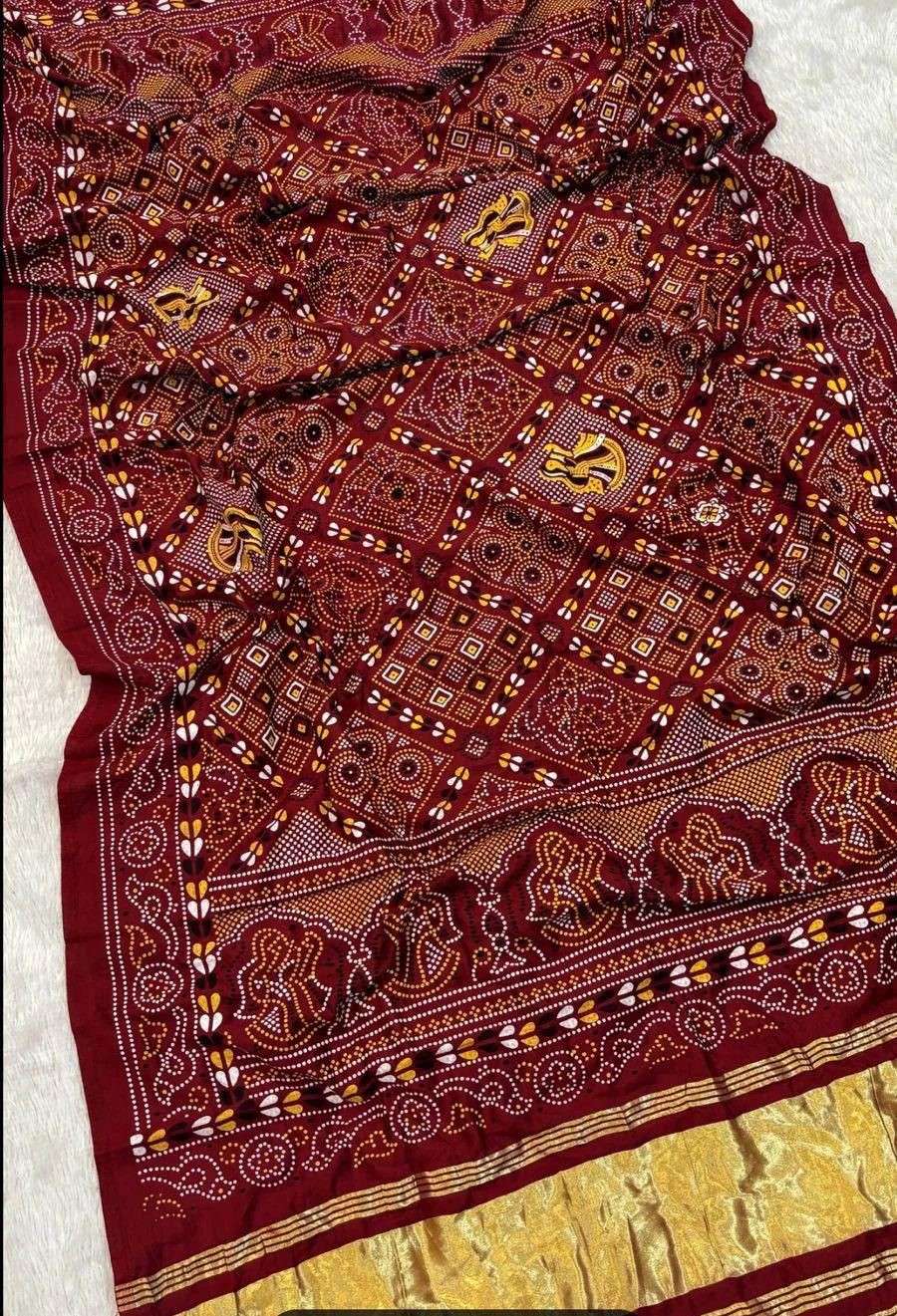 SEMI GAJI JAIPUR DUPATTA WITH 3 COLOR PRINT COLLECTION SUPPLIER VRD