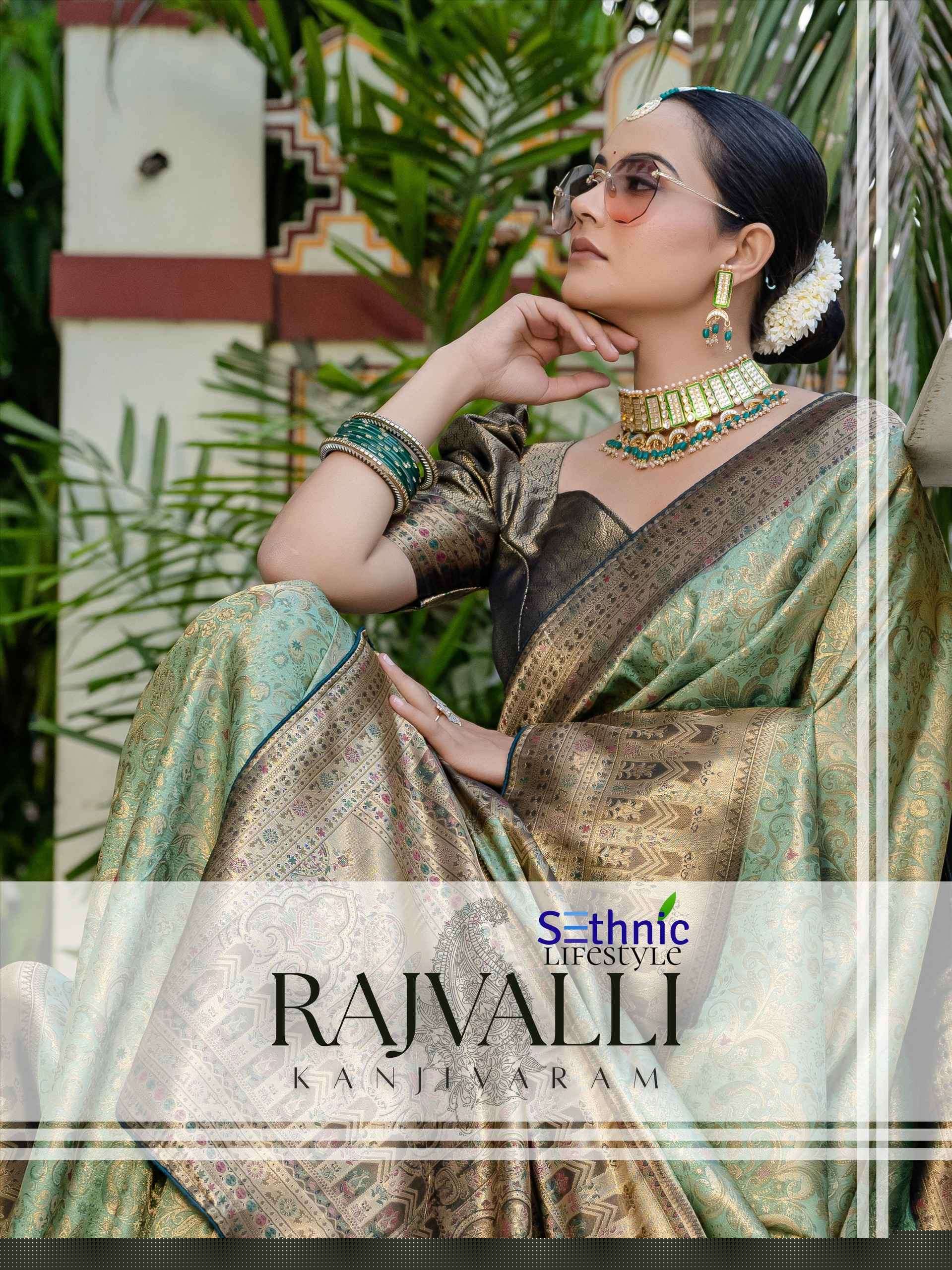 SETHNIC LIFESTYLE RAJVALLI 76001 SERIES KANJIVARAM SILK RICH LOOK SAREE 