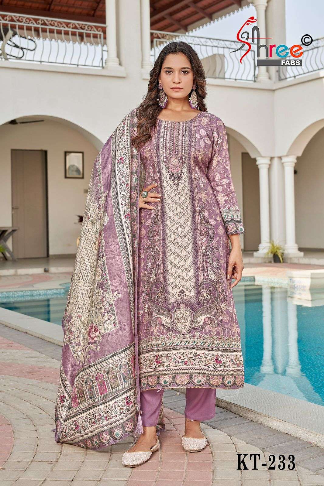SHREE FABS KT 233 FESTIVAL COLLECTION MATERIAL WORK SUIT RESELLER