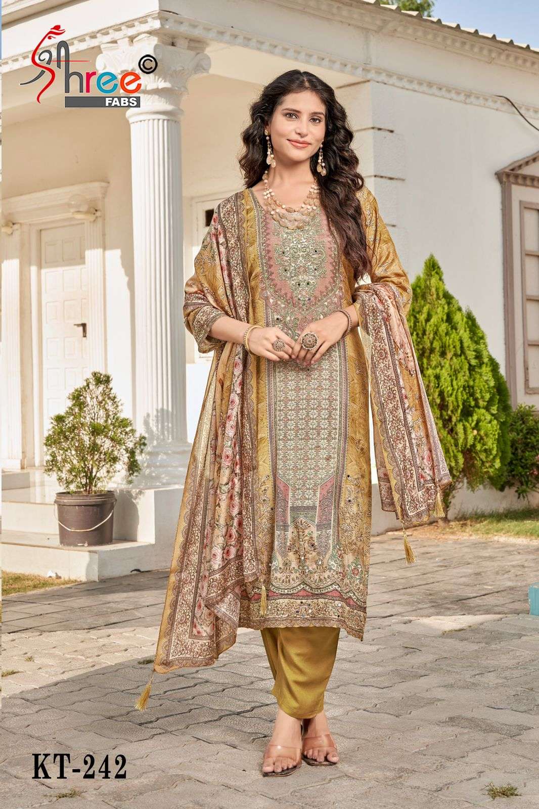 SHREE FABS KT 242 BRANDED DIGITAL PRINT SALWAR SUIT COLLECTION ETHNIC SHOP