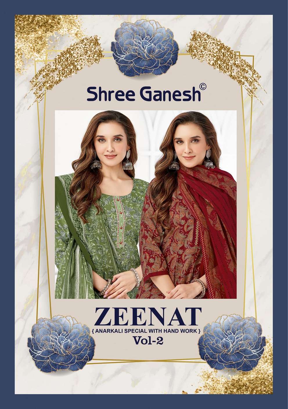 SHREE GANESH ZAANAT VOL 2 ANARKALI STYLE KURTI PANT SUIT RESELLER