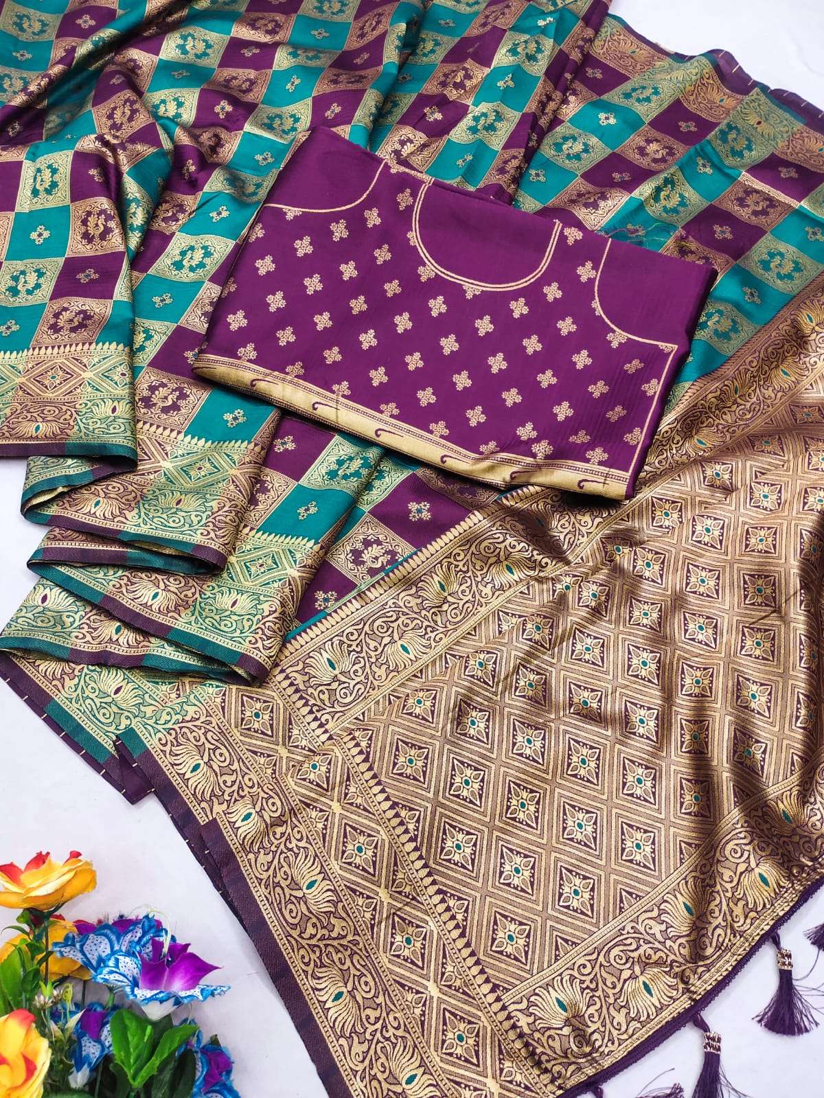 SOFT BANARASI SILK WITH WEAVING DESIGN SAREE MK