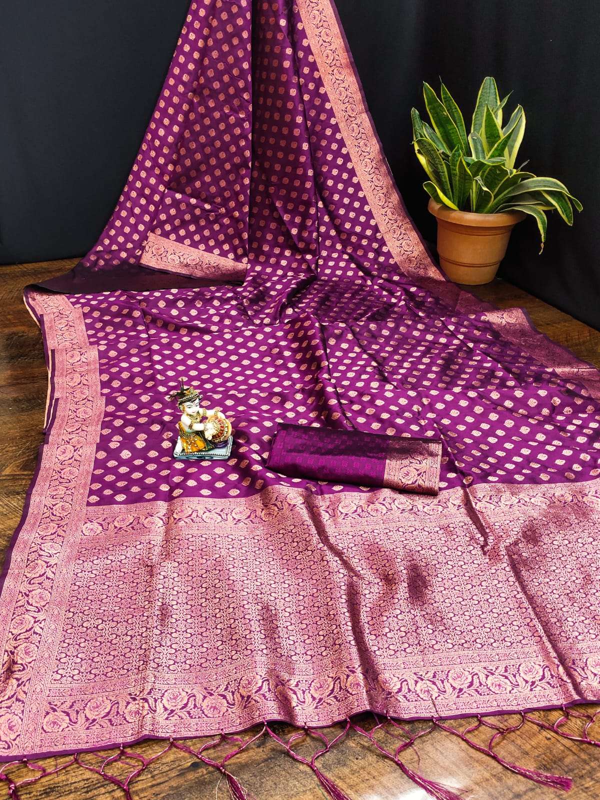 Soft banarasi Silk with weaving design saree Usha