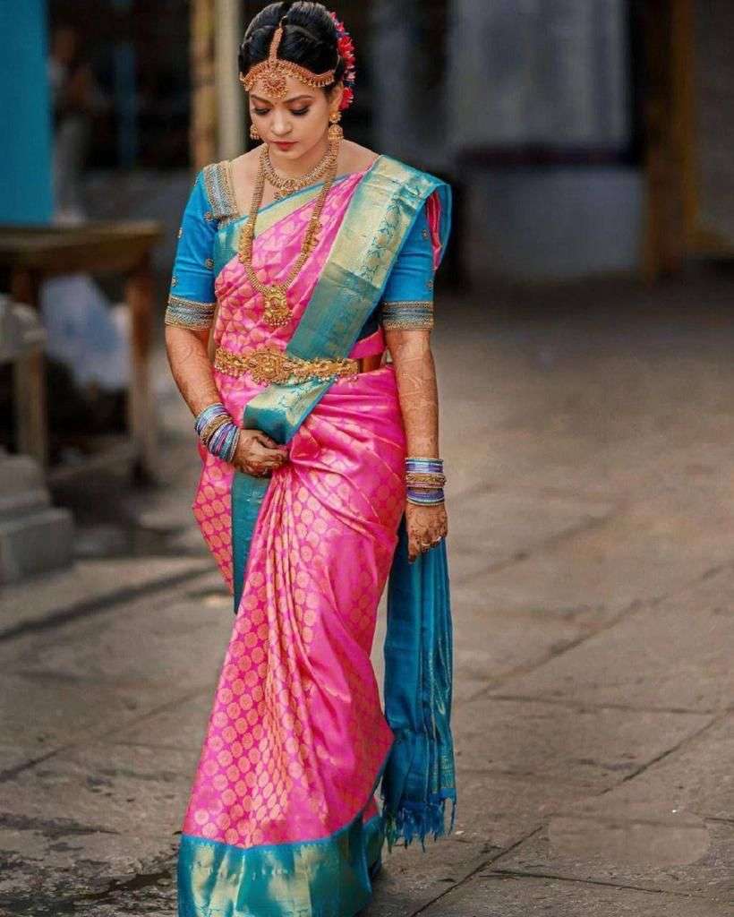 South indian Style Silk fabric weaving design saree Mf 1480