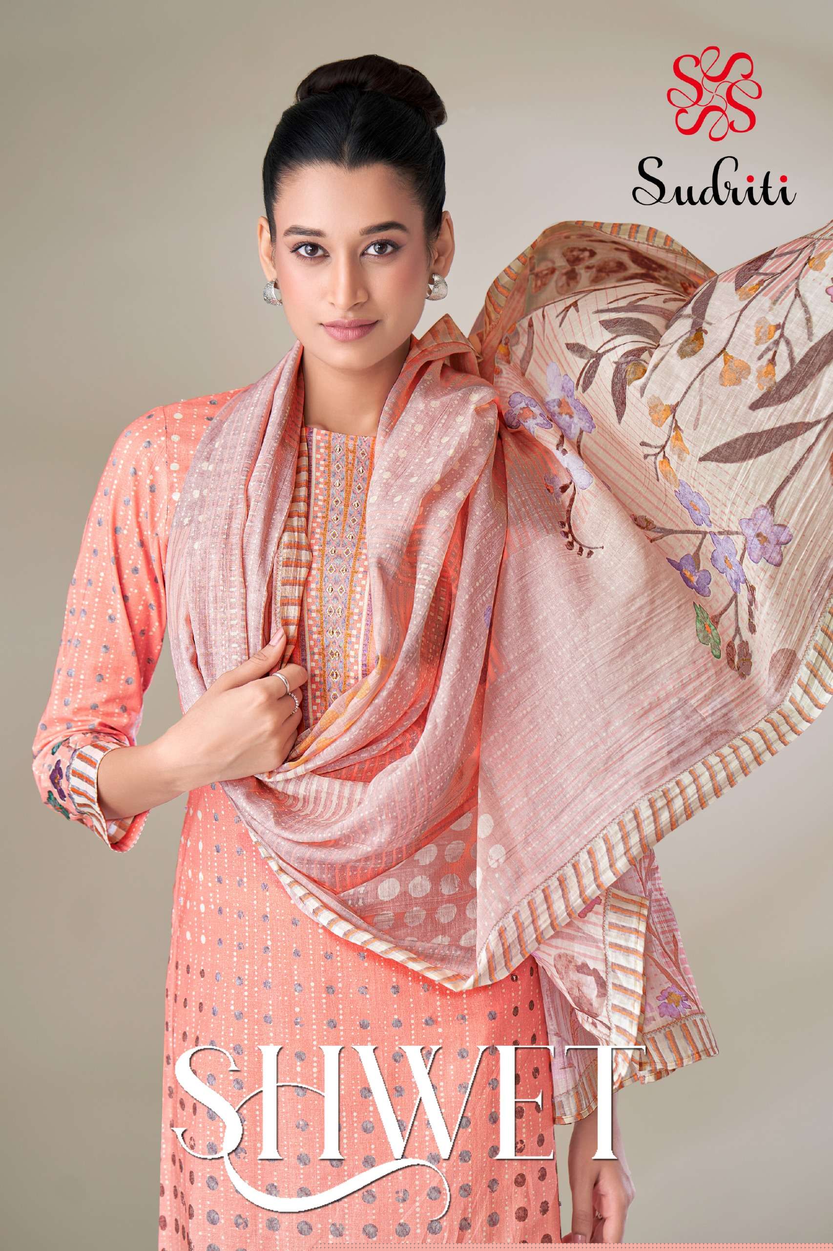 SUDRITI SHWET BRANDED COTTON LAWN MATERIAL SUIT COLLECTION SHOP