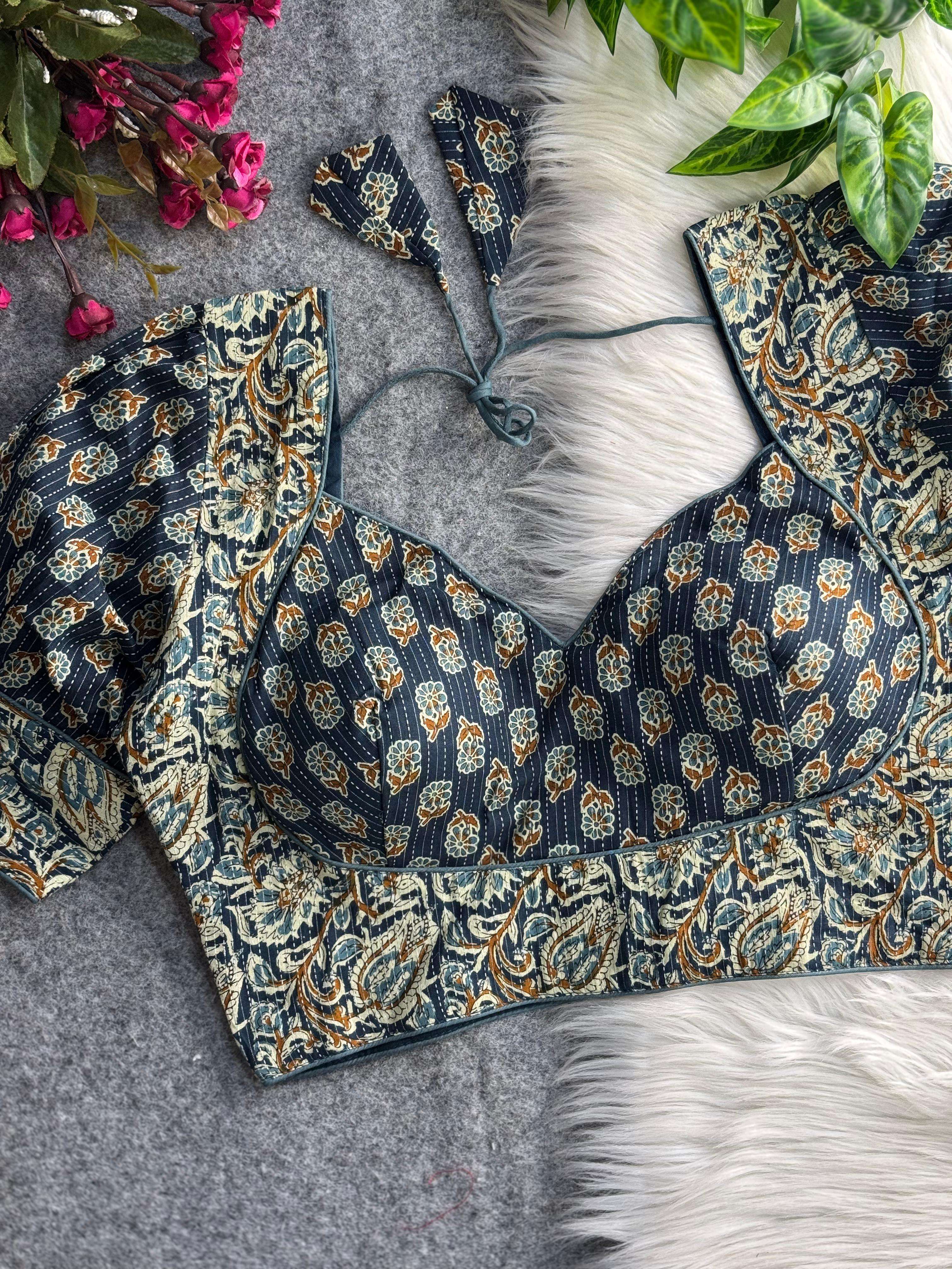 Summer special khadi cotton fancy look stich blouse