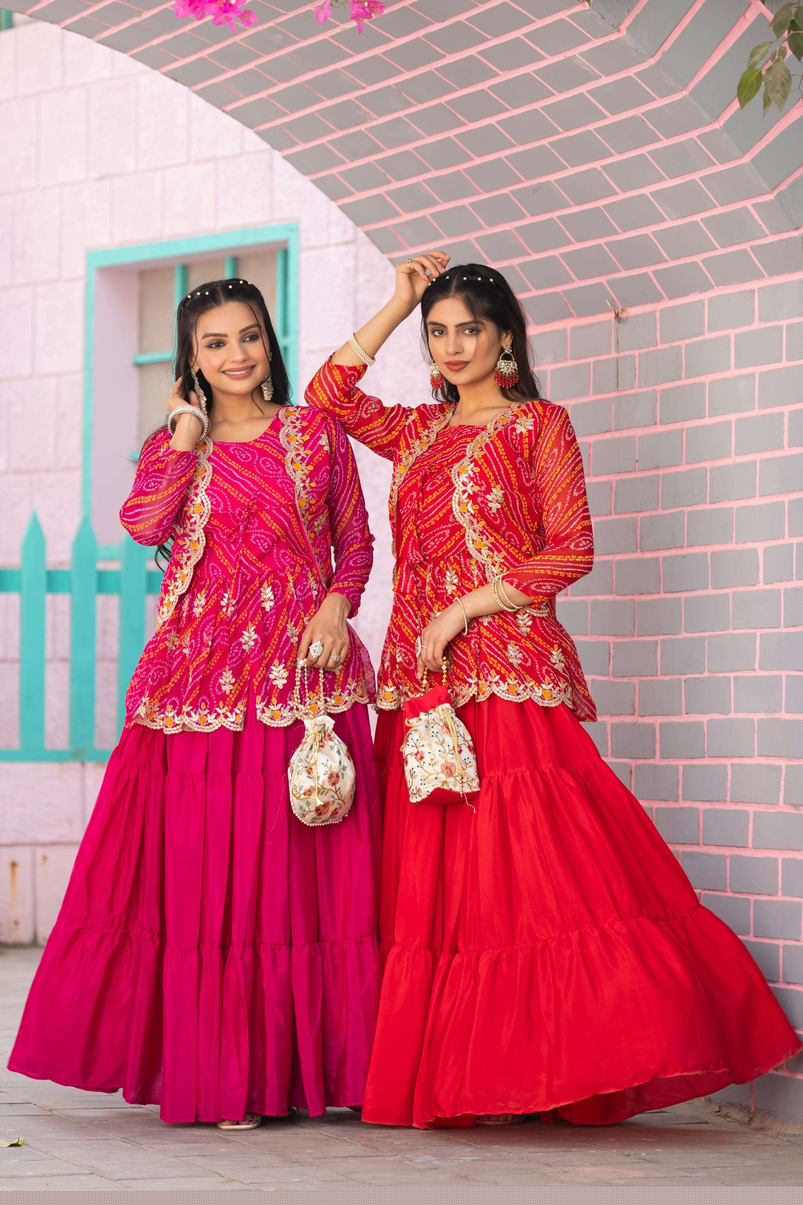 Traditional bandhej Design Function special crop top  Ram 91