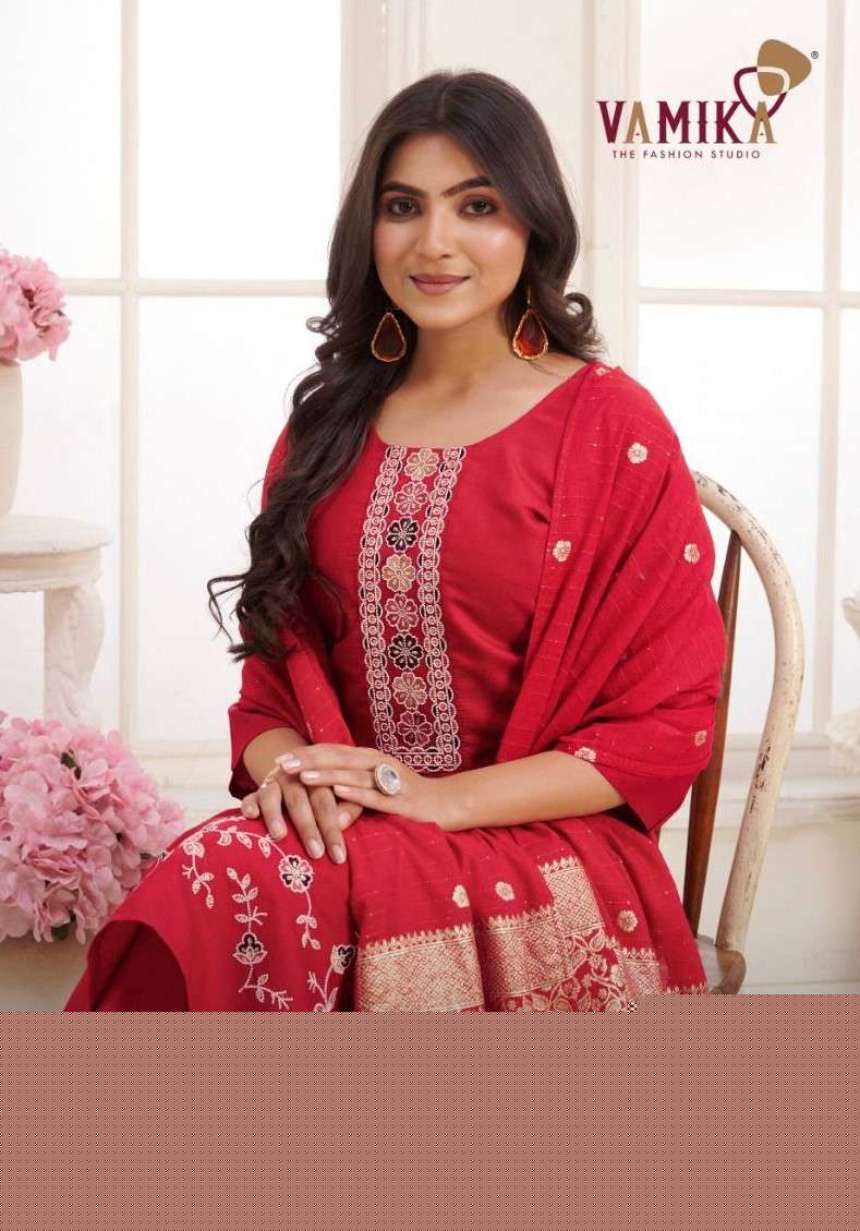 VAMIKA TM JANNAT VOL 2 FESTIVAL WEAR SILK FABRIC WORK SUIT COLLECTION 