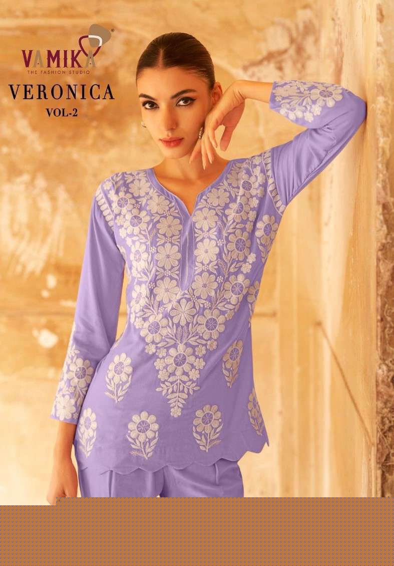 VAMIKA VERONICA VOL 2 111 WESTERN WEAR RAYON DESIGN CORD SET WOMEN 