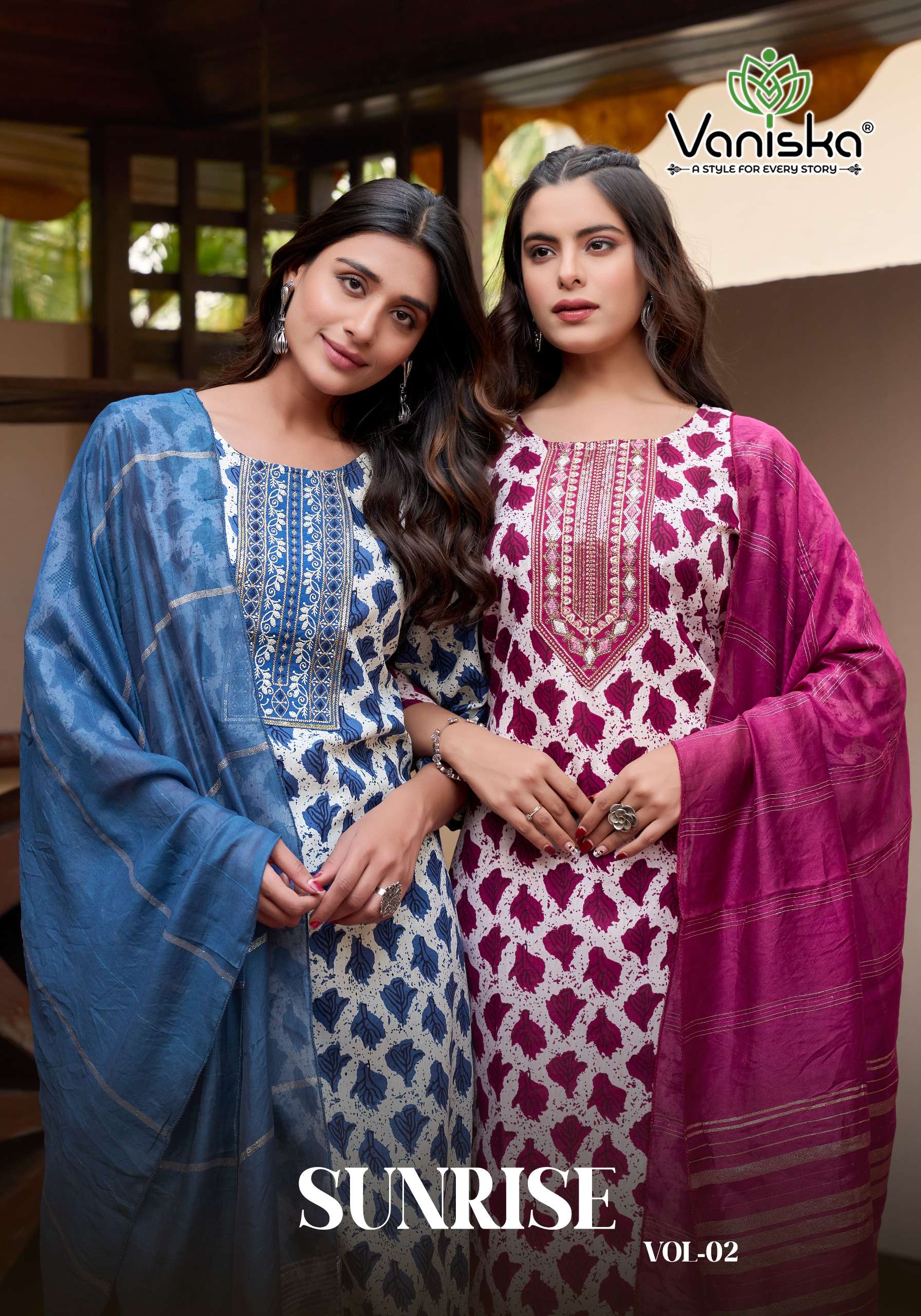 VANISKA SUNRISE VOL 2 CASUAL WEAR PRINTED READYMADE LADIES SUIT SUPPLIER 