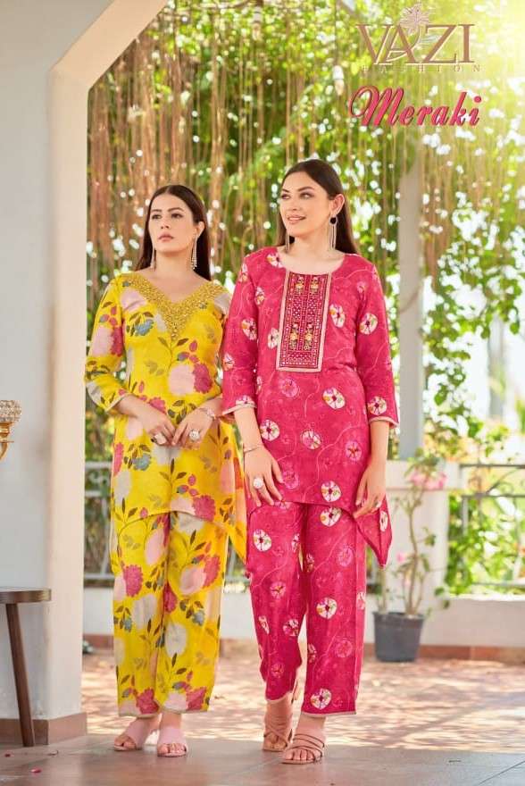 VAZI FASHION MERAKI WOMEN STYLISH CLOTH READYMADE 2 PCS SUIT DEALER
