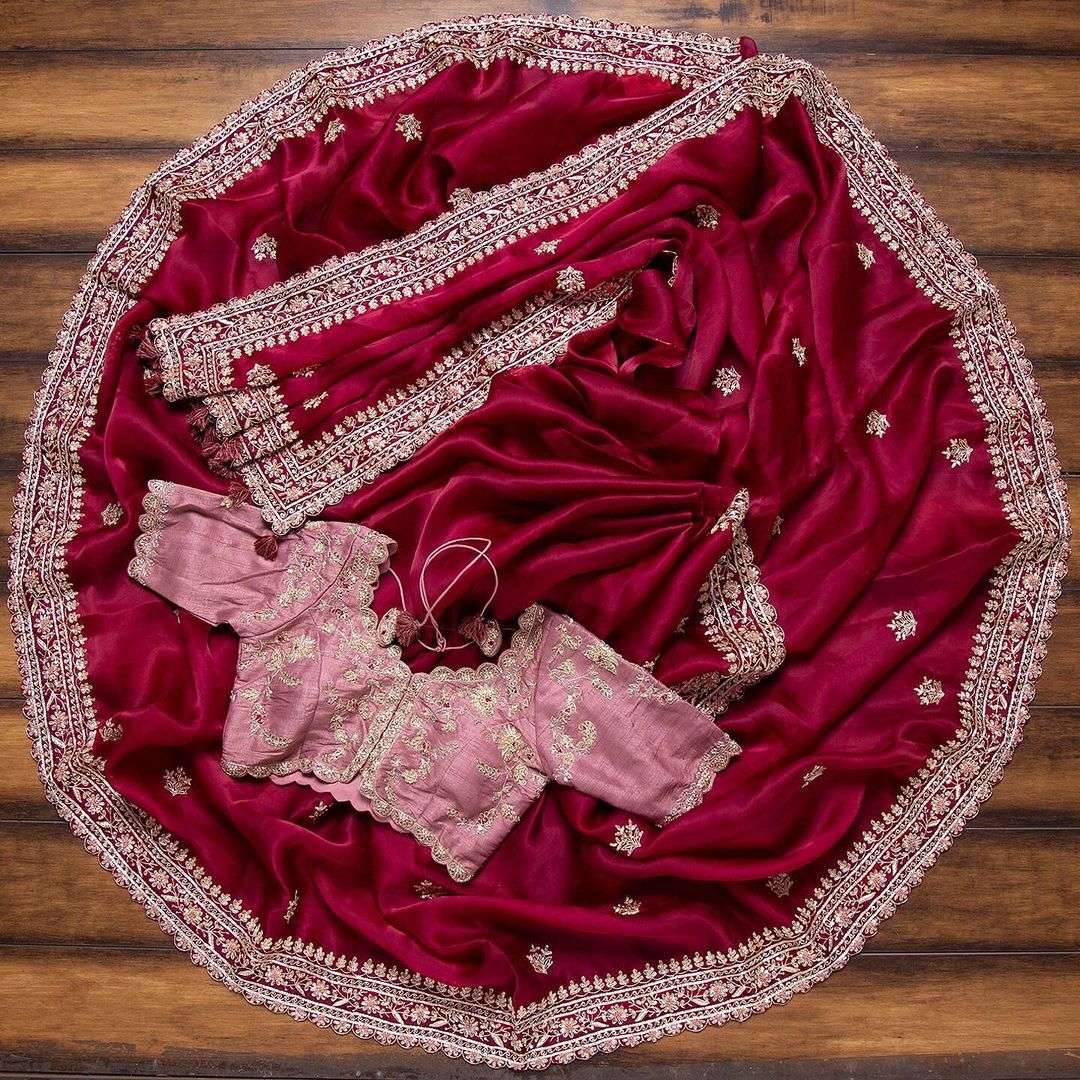 VICHITRA SILK WITH HEAVY EMBROIDERY WORK SAREE 