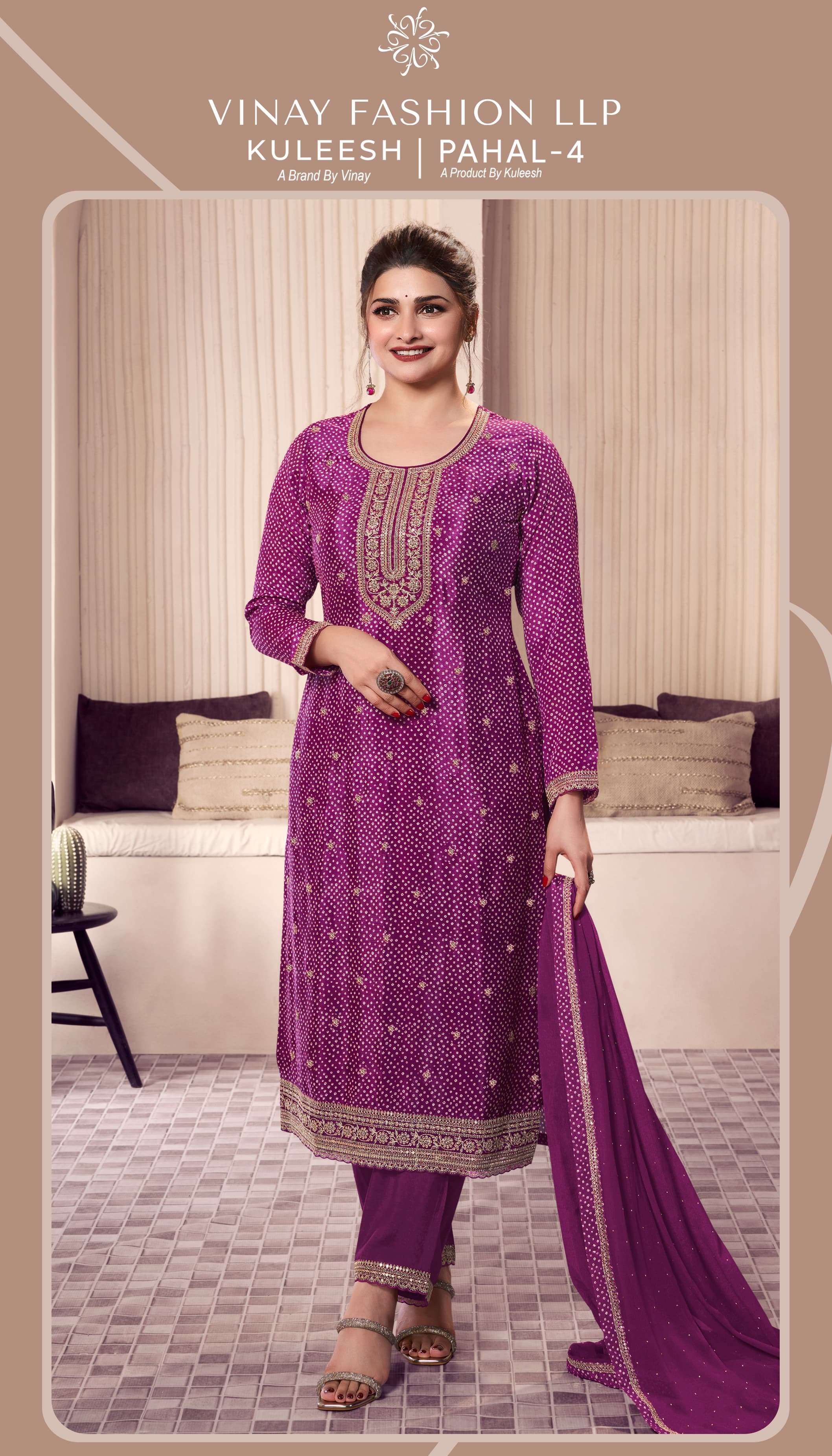 Vinay fashion Kuleesh Pahal vol 4 Chinon silk embroidery work suits