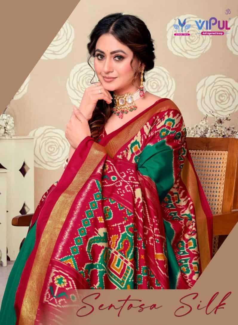 VIPUL FASHION SANTOSA SILK WITH  PATOLA BORDER SAREE