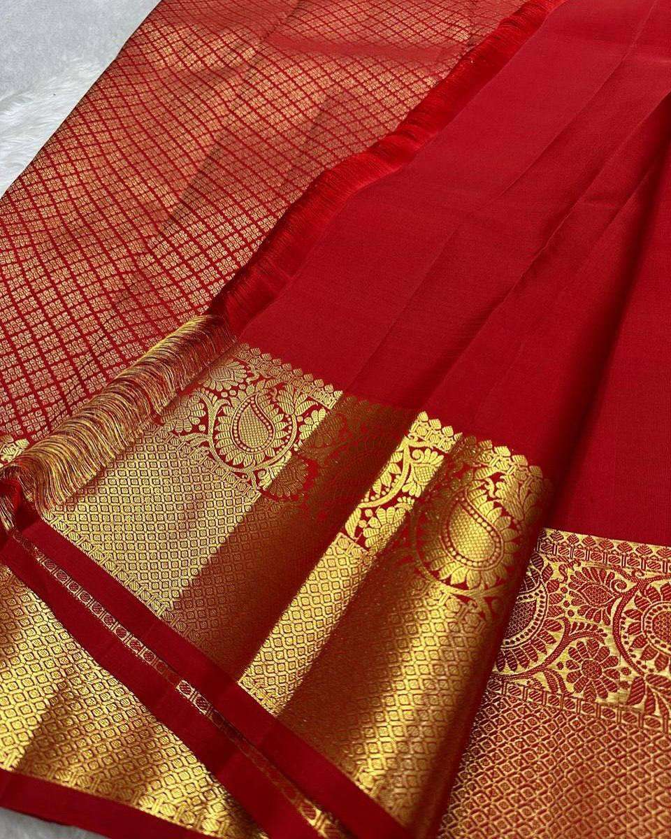 WEDDING WEAR SILK FABRIC PURE GOLD ZARI SAREE COLLECTION RESELLER 239