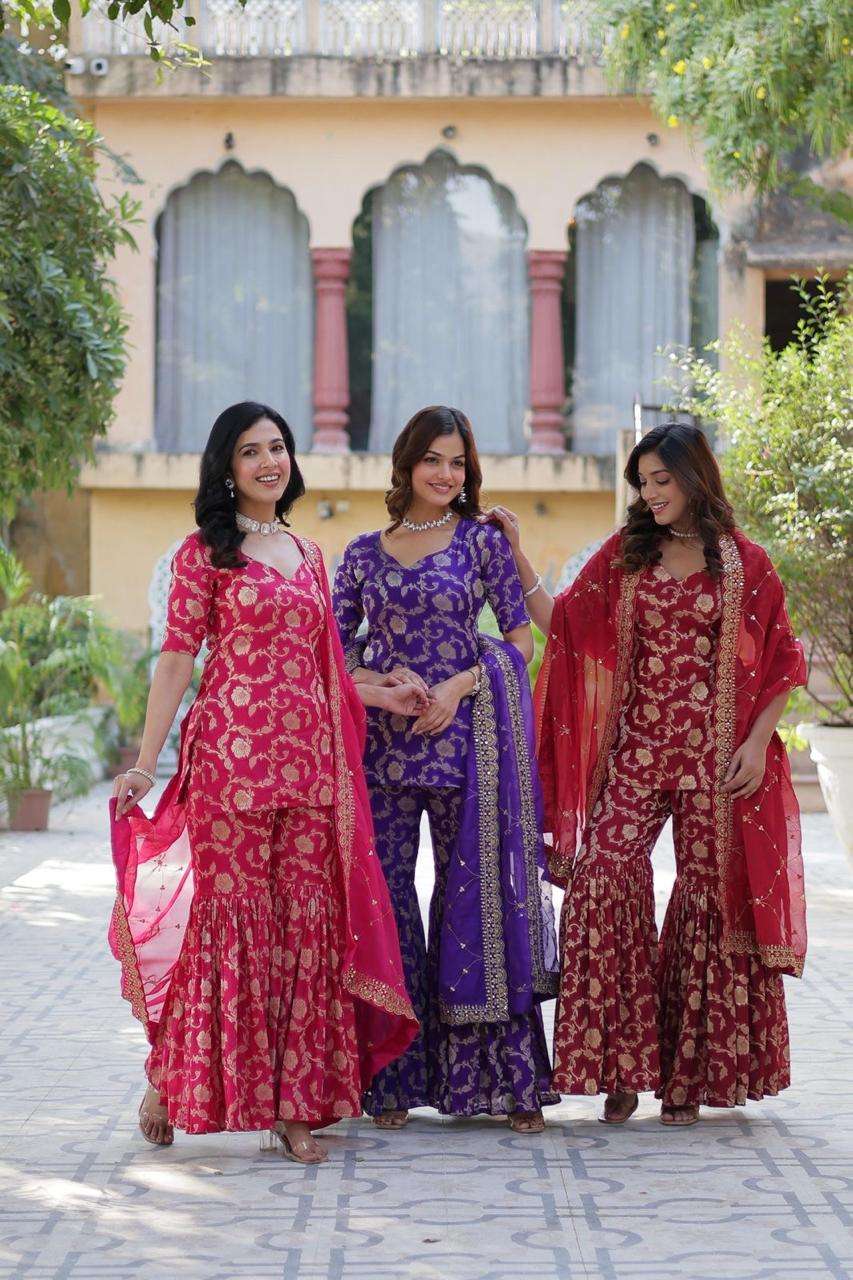 WESTERN STYLE GEORGETTE FABRIC READYMADE SUITS LW 9215 