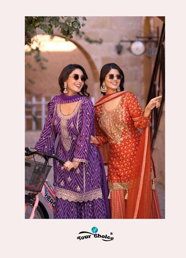 Your Choice Ginni vol 4 Chinon Silk embroidery work readymade suits