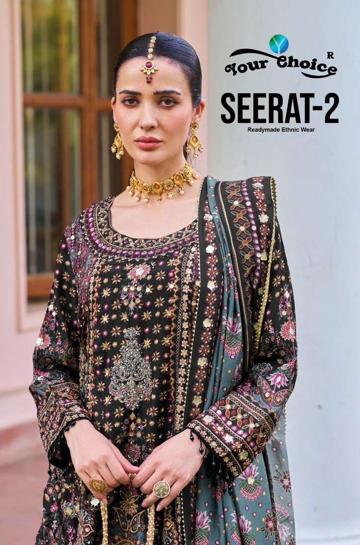 YOUR CHOICE SEERAT FESTIVAL HEAVY WORK RANWADI SHARARA SUIT DEALER