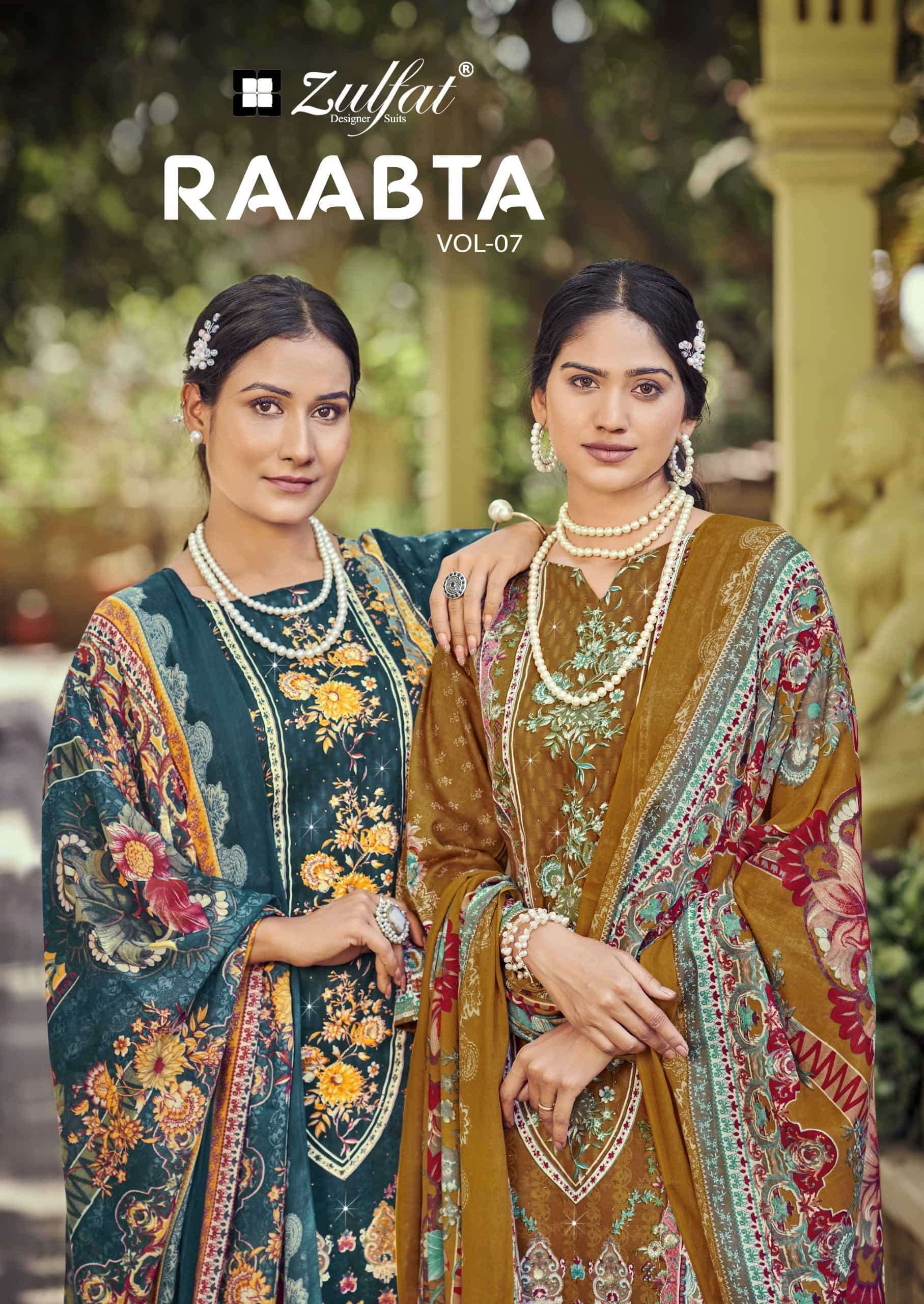 ZULFAT RAABTA VOL 7 BRAND CLOTH COTTON SALWAR SUIT FOR WOMEN CATALOG