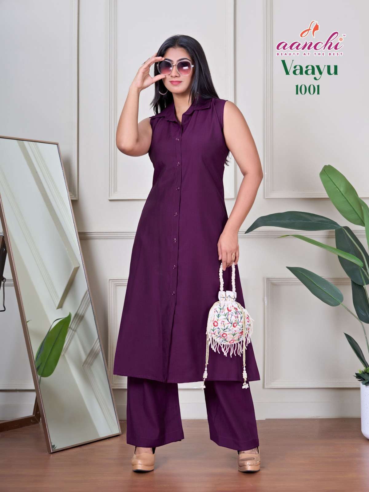 AANCHI VAAYU COLORS WESTERN PARTY WEAR SLEEVELESS KURTI DEALER