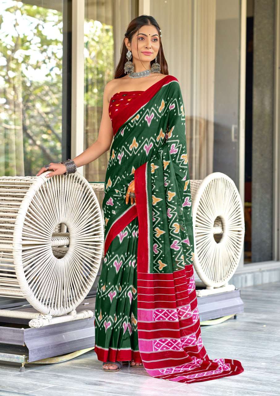 FANCY HAND BLOCK PRINT MULMUL COTTON SAREE FESTIVAL WEAR RASHMIKA