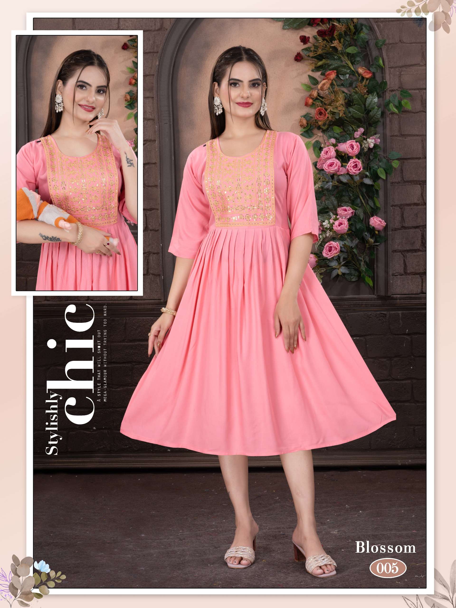 FASHION TALK BLOSSOM VOL 1 RAYON PLAIN KURTI COLLECTION DESI OUTFIT
