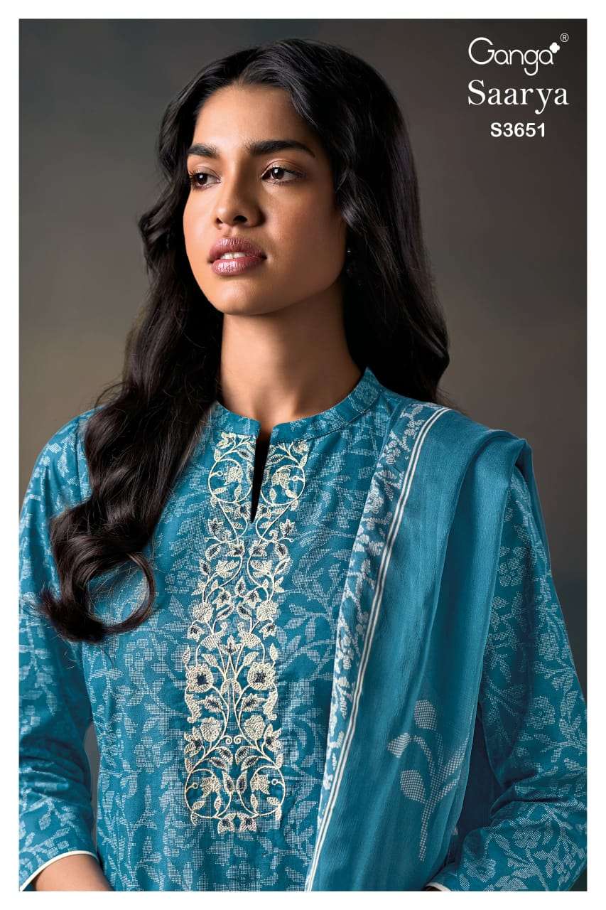GANGA SAARYA 3651 BRAND HIGH RATE PREMIUM COTTON PRINT SUIT WOMEN DEALER