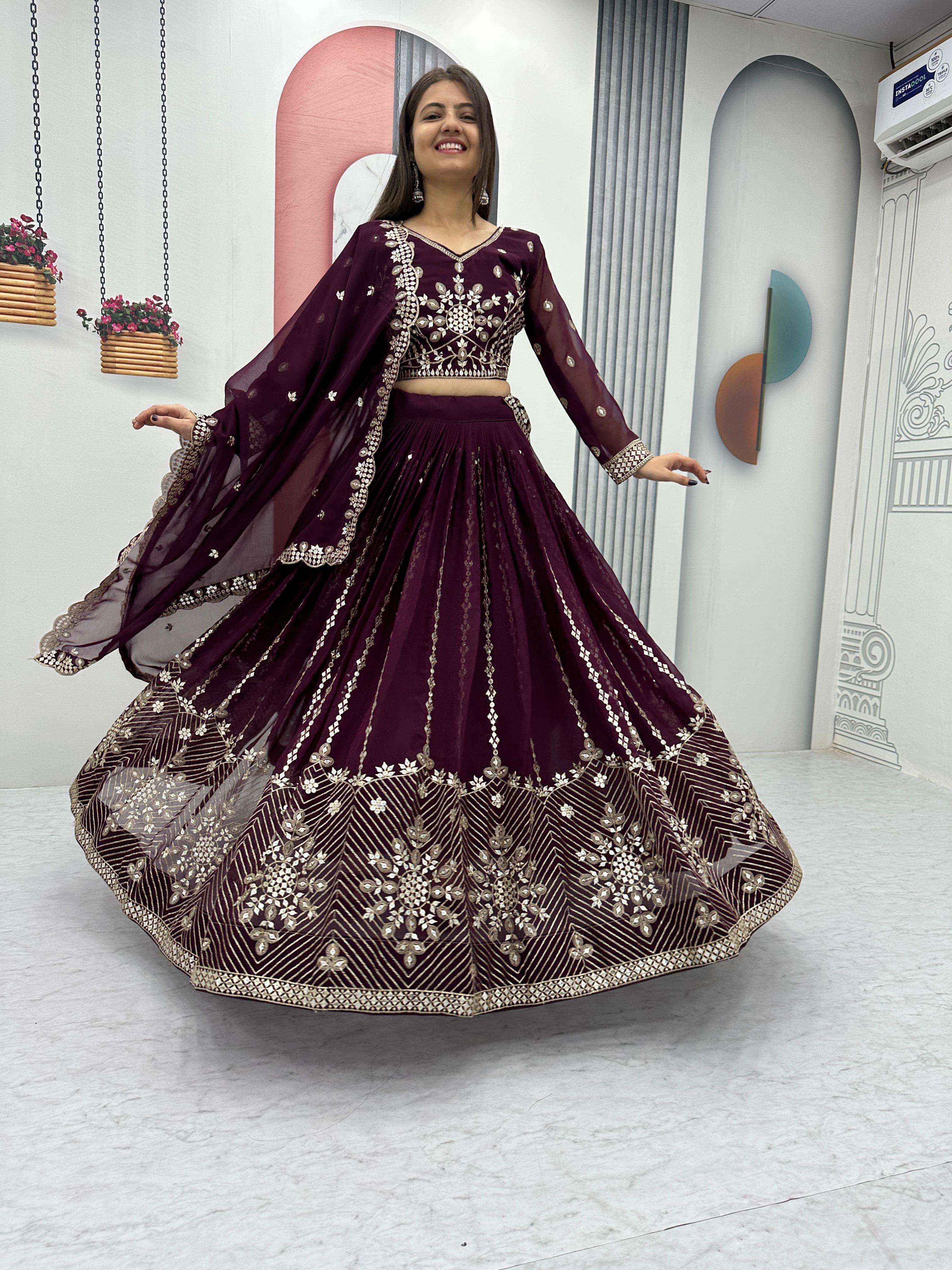 Georgette fabric embroidery work festival special lehenga choli PF 36