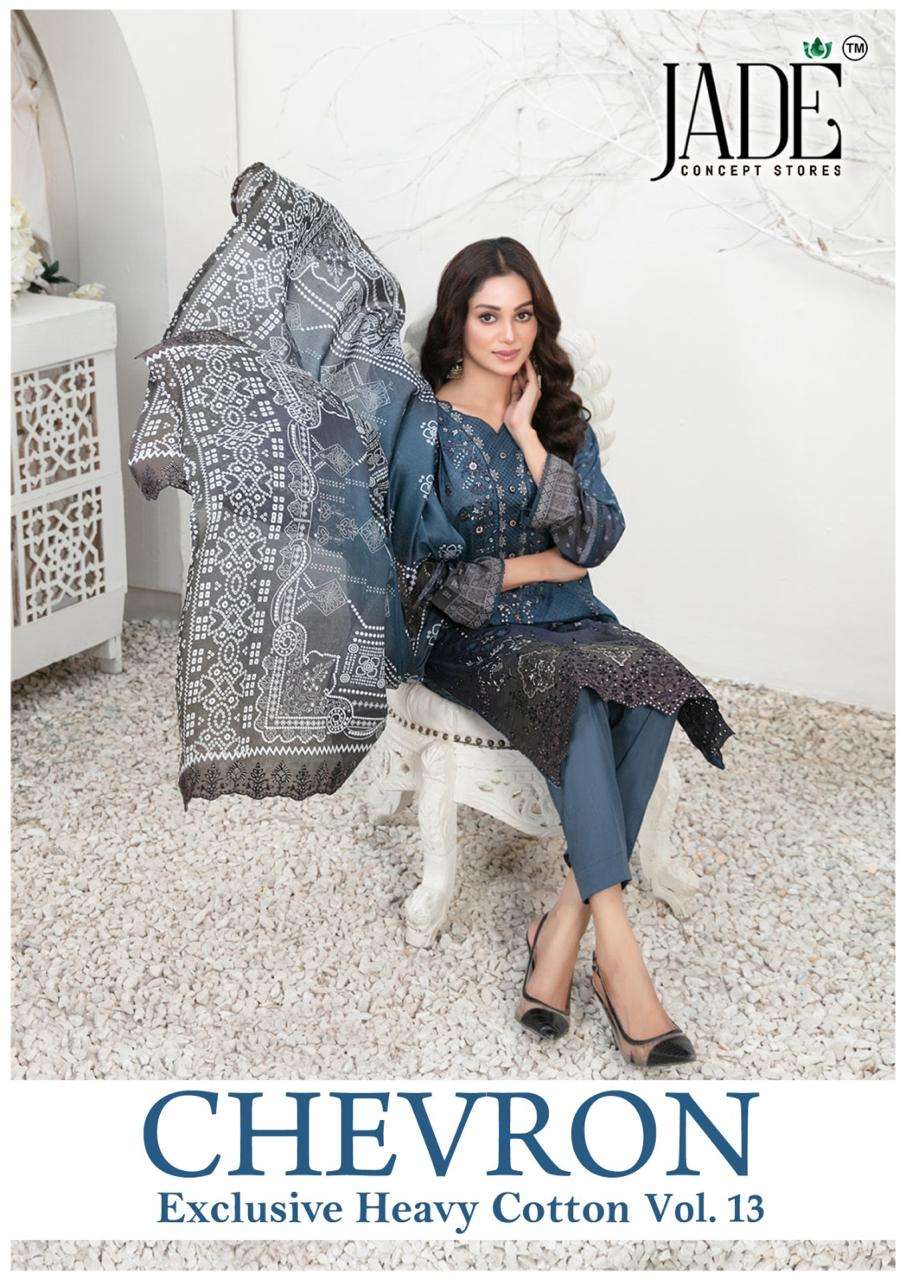 JADE CHEVRON VOL 13 KARACHI DRESS MATERIAL LADIES WHOLESALE SHOP