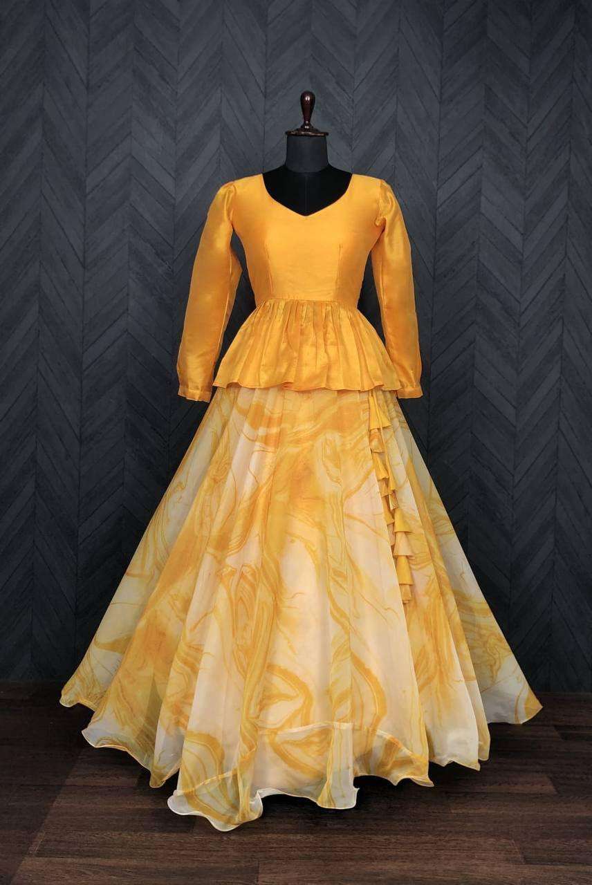 ORGANZA FABRIC TRADITIONAL LOOK LEHENGA CHOLI LW 7032 