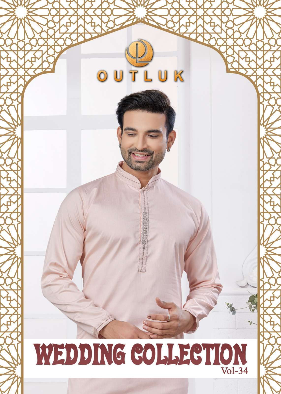 OUTLUK WEDDING COLLECTION VOL 34 NEW COTTON MENS KURT PAJAMA SUIT 