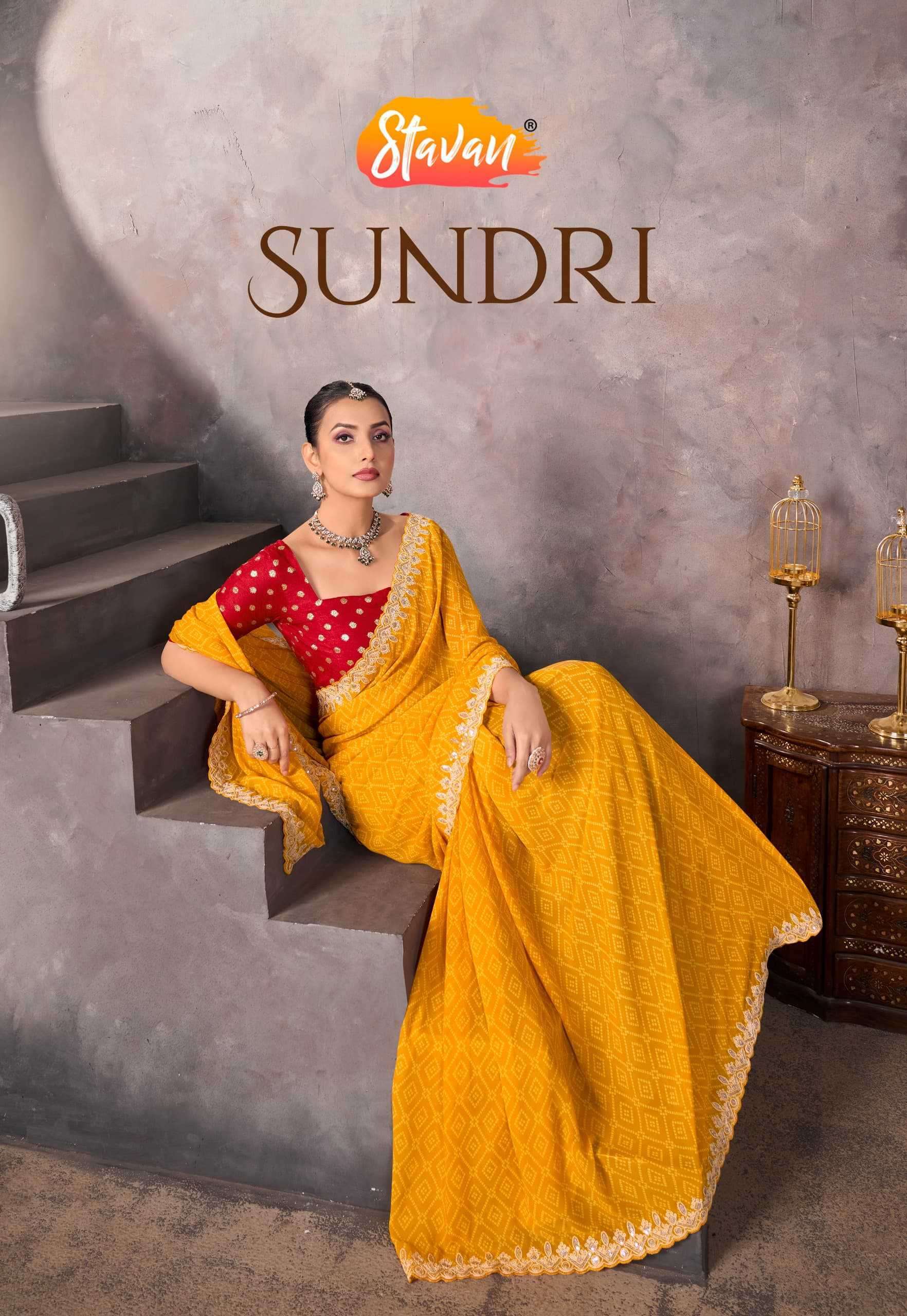STAVAN SUNDRI GEORGETTE FABRIC FANCY BORDER SAREE 