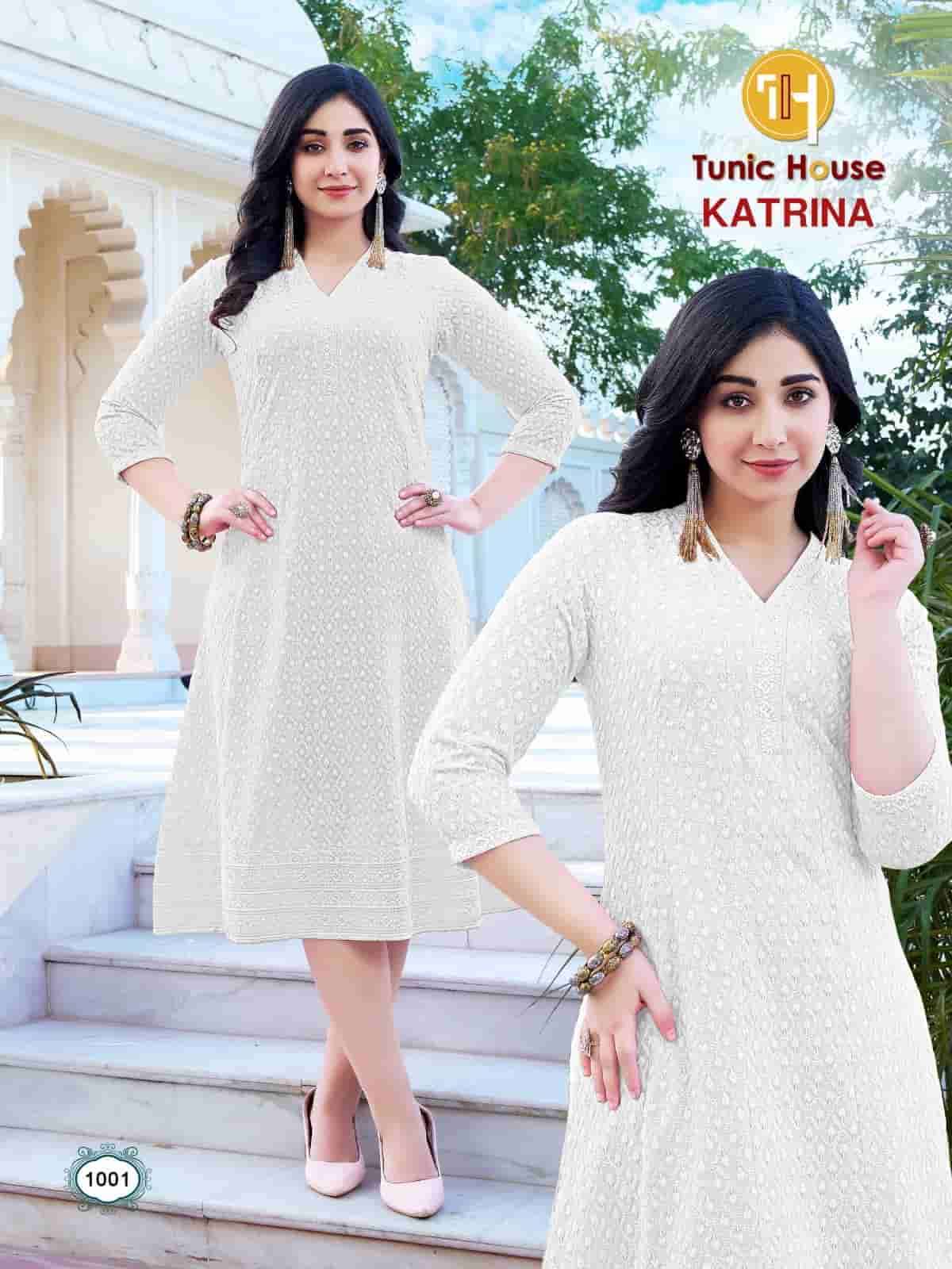 TUNIC HOUSE KATRINA CHIKAN WORK ANARKALI KURTI COLLECTION SUPPLIER