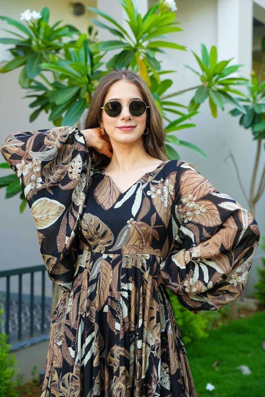 WESTERN WEAR BLACK MAXY GOWN ONE PIECE FASHION WOMEN SUPPLIER LADY