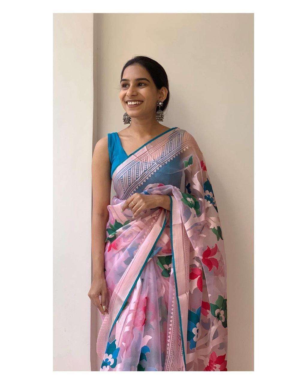 ZARA SOFT BRASSO FABRIC FANCY LOOK SAREE 