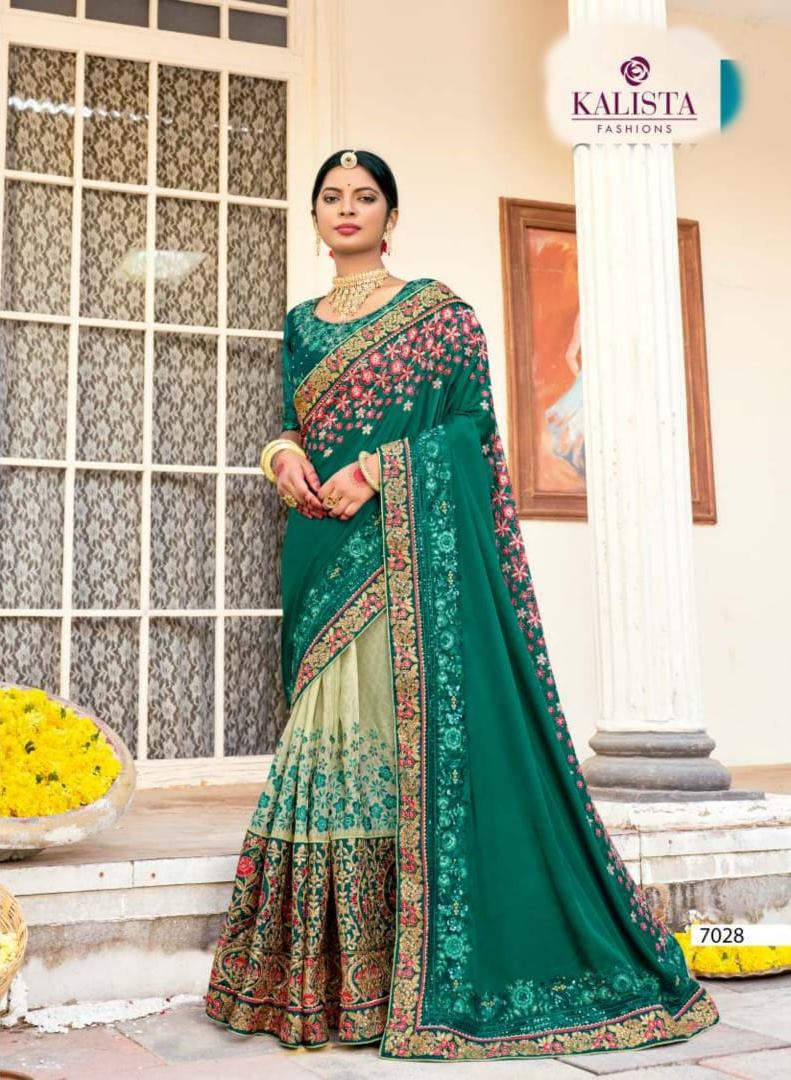 Kalista Fashion Khwaab Vol 21 Silk With Heavy Embroidery Work Designer Saree Collection At Wholesale Rate