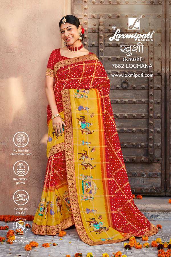 Buy Now Laxmipati Amchoor 8148 Chiffon Red Saree – Laxmipati Sarees | Sale