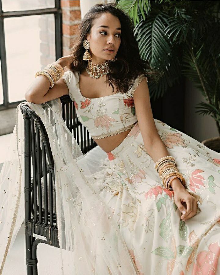 Wedding Wear White Color Georgette  With Fancy Designer Heavy Lehenga Choli Collection At Wholesale Rate