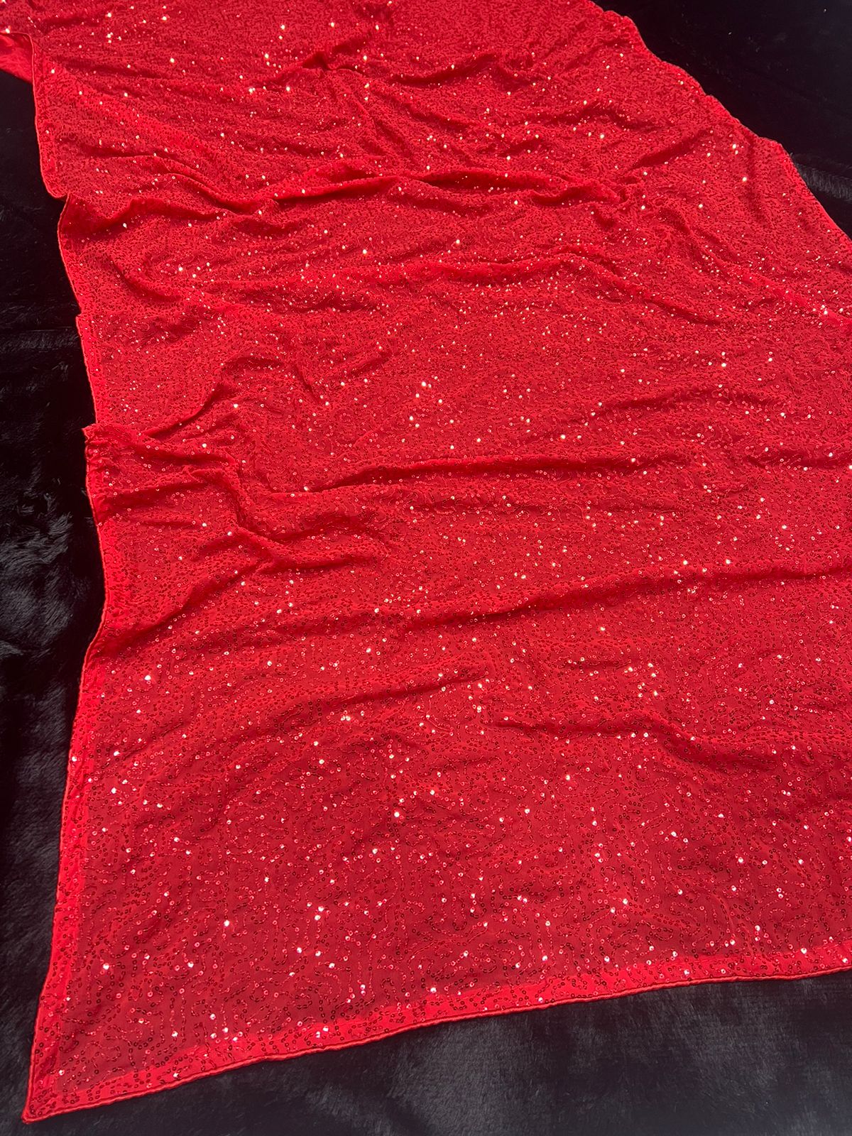 Red Color Georgette With Fully Sequence Work Saree Collection At Best Online Rate