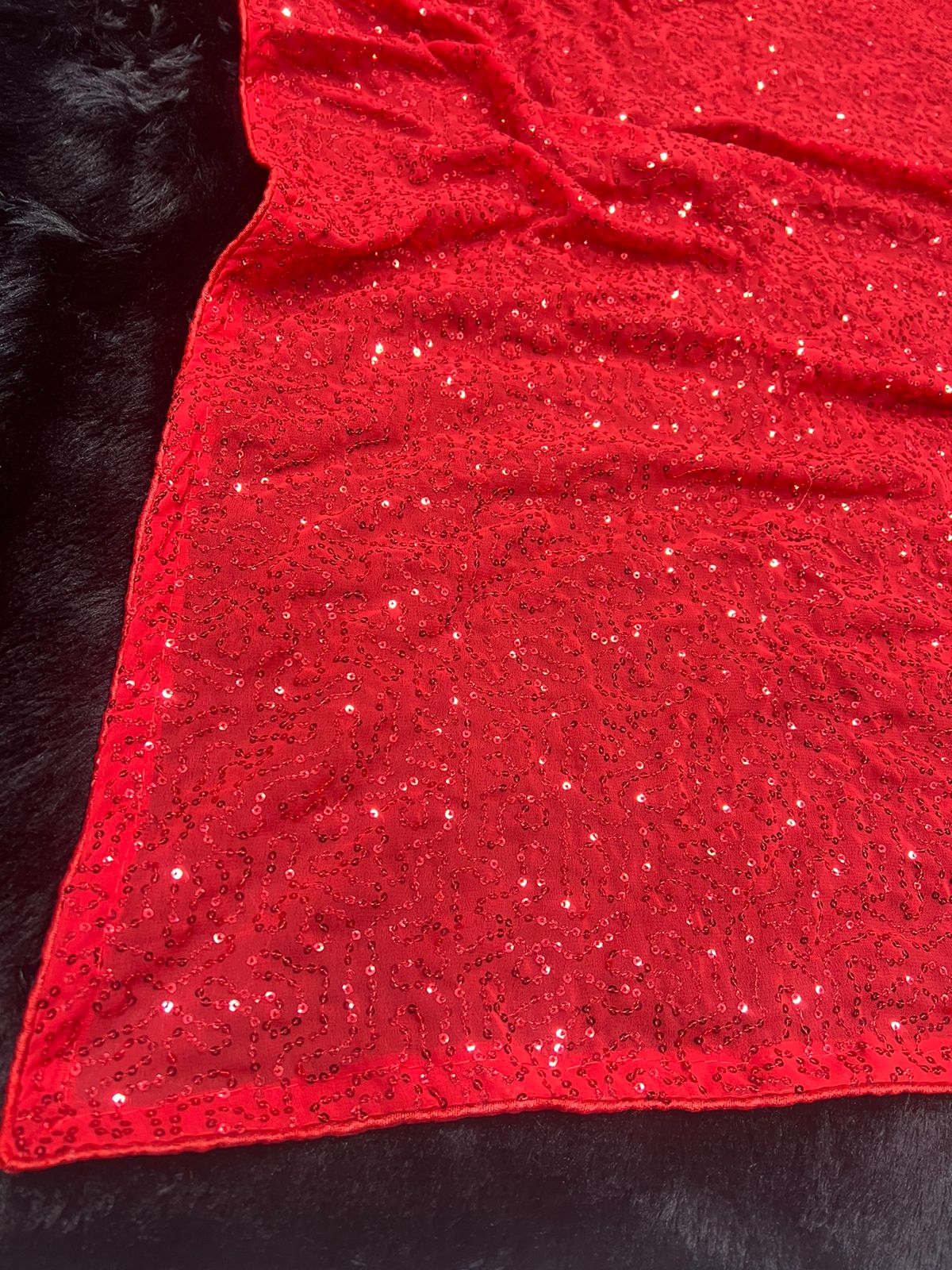 Red Color Georgette With Fully Sequence Work Saree Collection At Best Online Rate