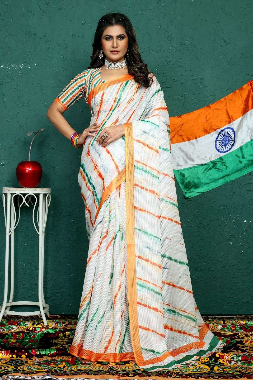 15th August Special Kerala cotton hand painting saree