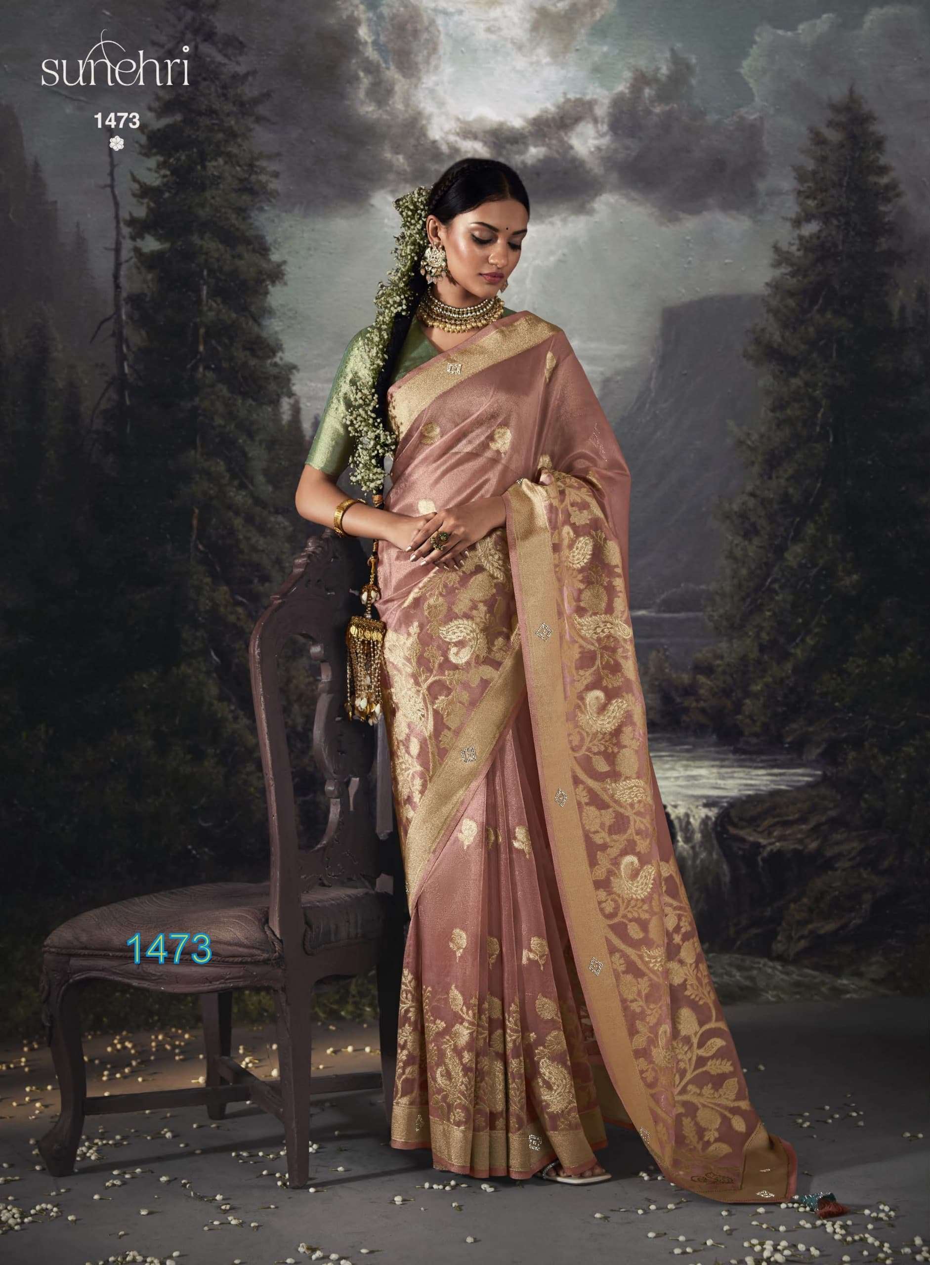 Kimora fashion Sunehri Raat Rani Best Organza With Rich look designer saree  collection at best rate