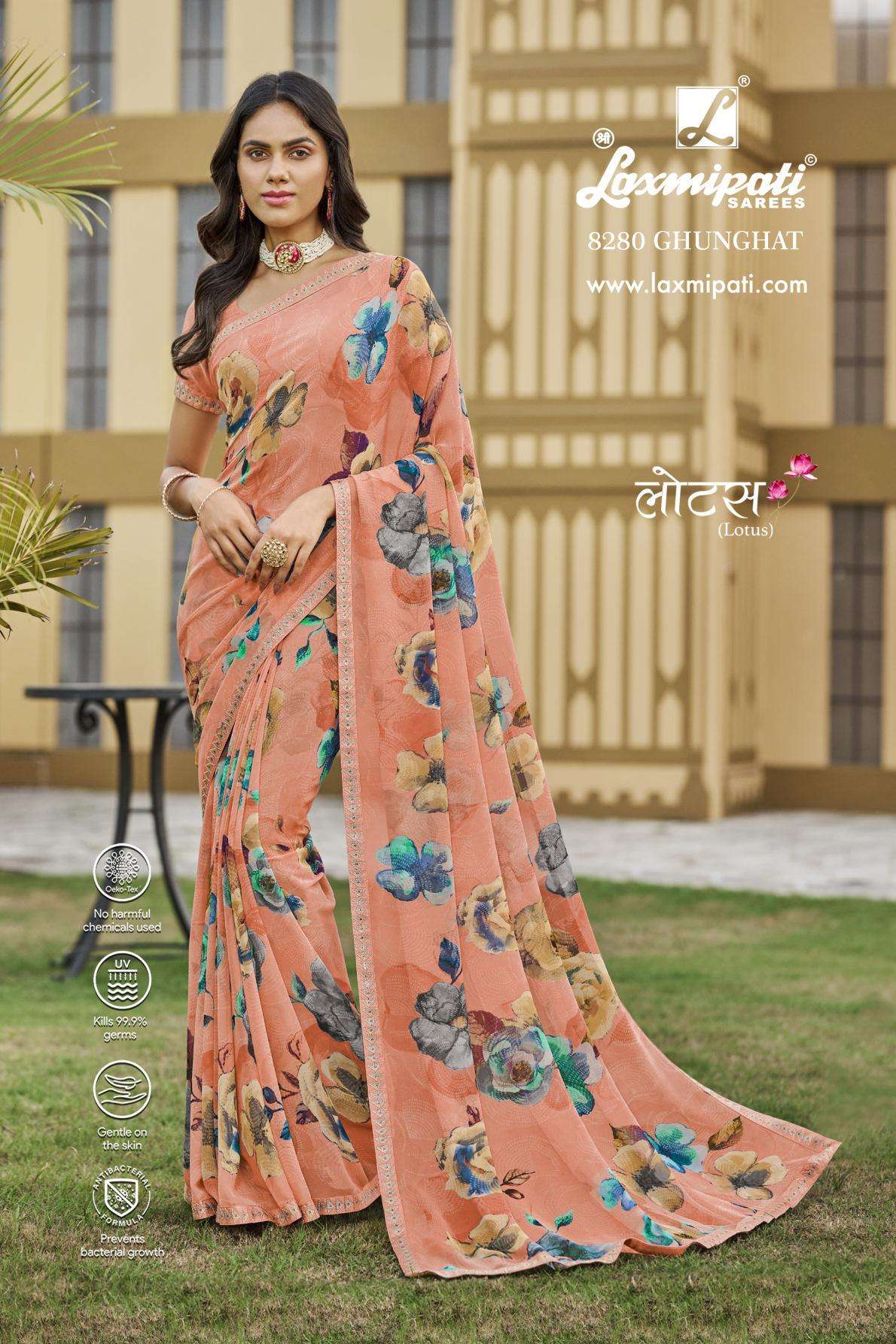 Laxmipati 4587 Dharini Rama Green Chiffon Saree – Laxmipati Sarees | Sale